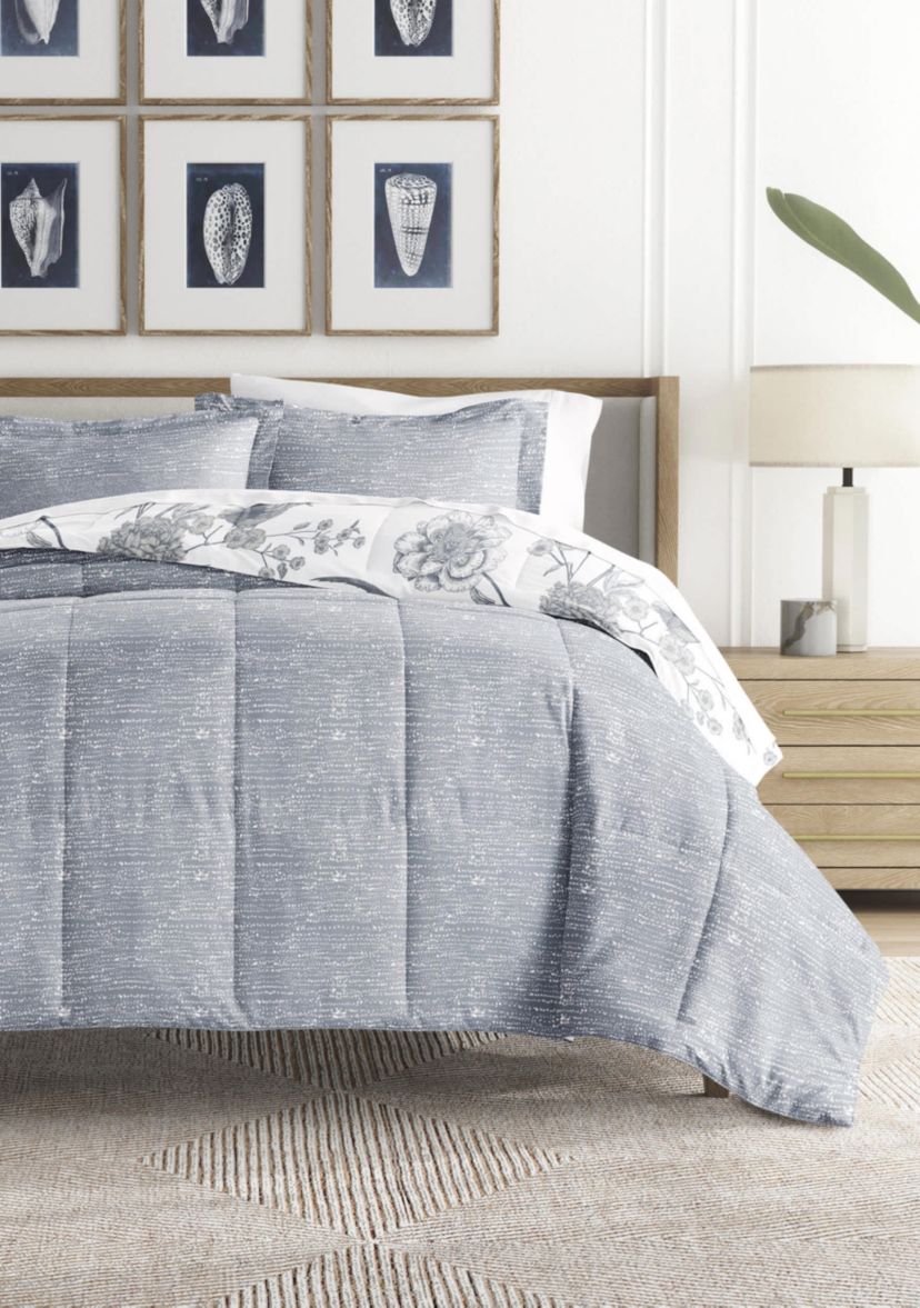 Reversible Molly Botanicals Patterned Ultra Soft Microfiber Down-Alternative Comforter Set