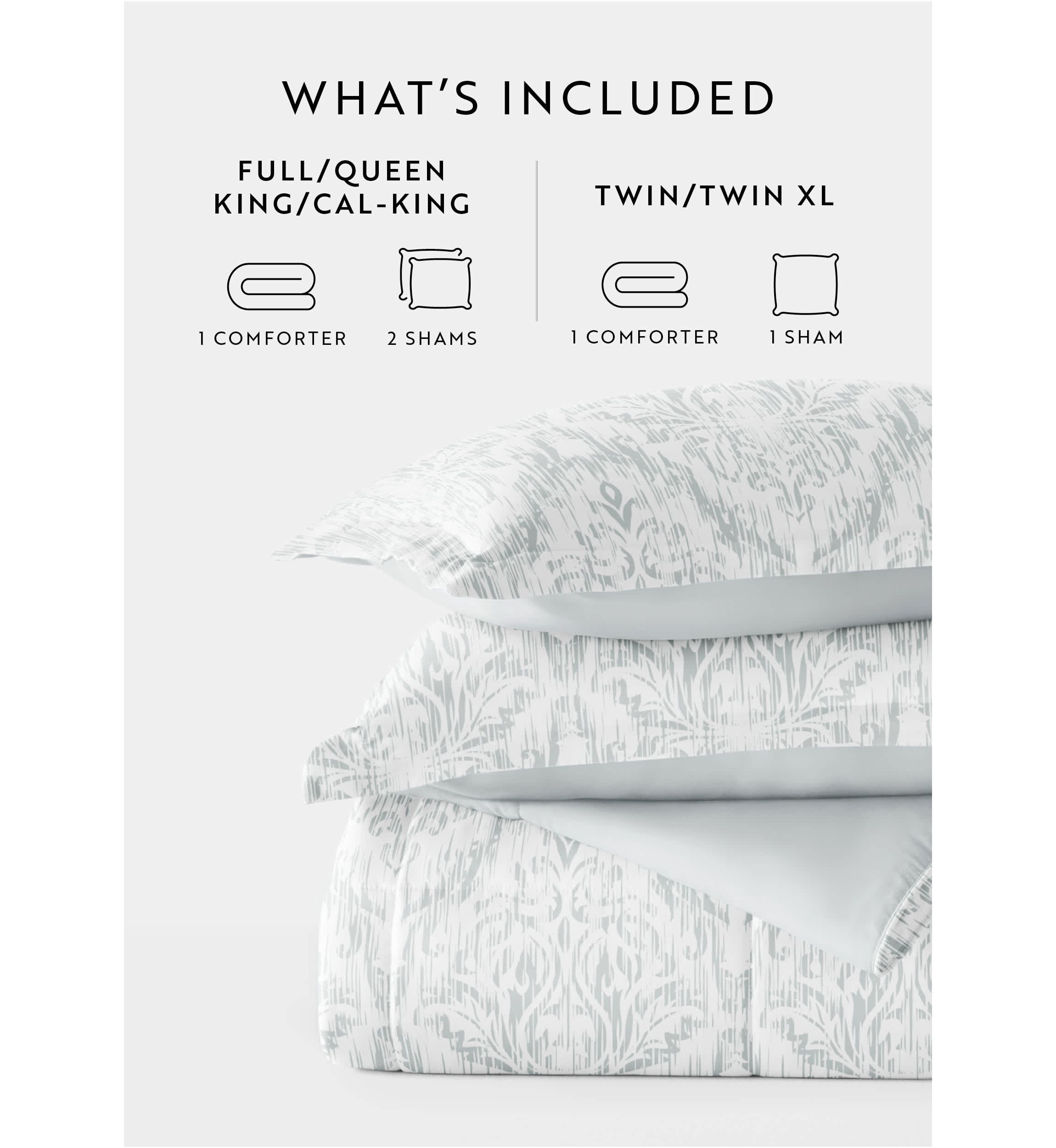 Reversible English Countryside Patterned Ultra Soft Microfiber Down-Alternative Comforter Set
