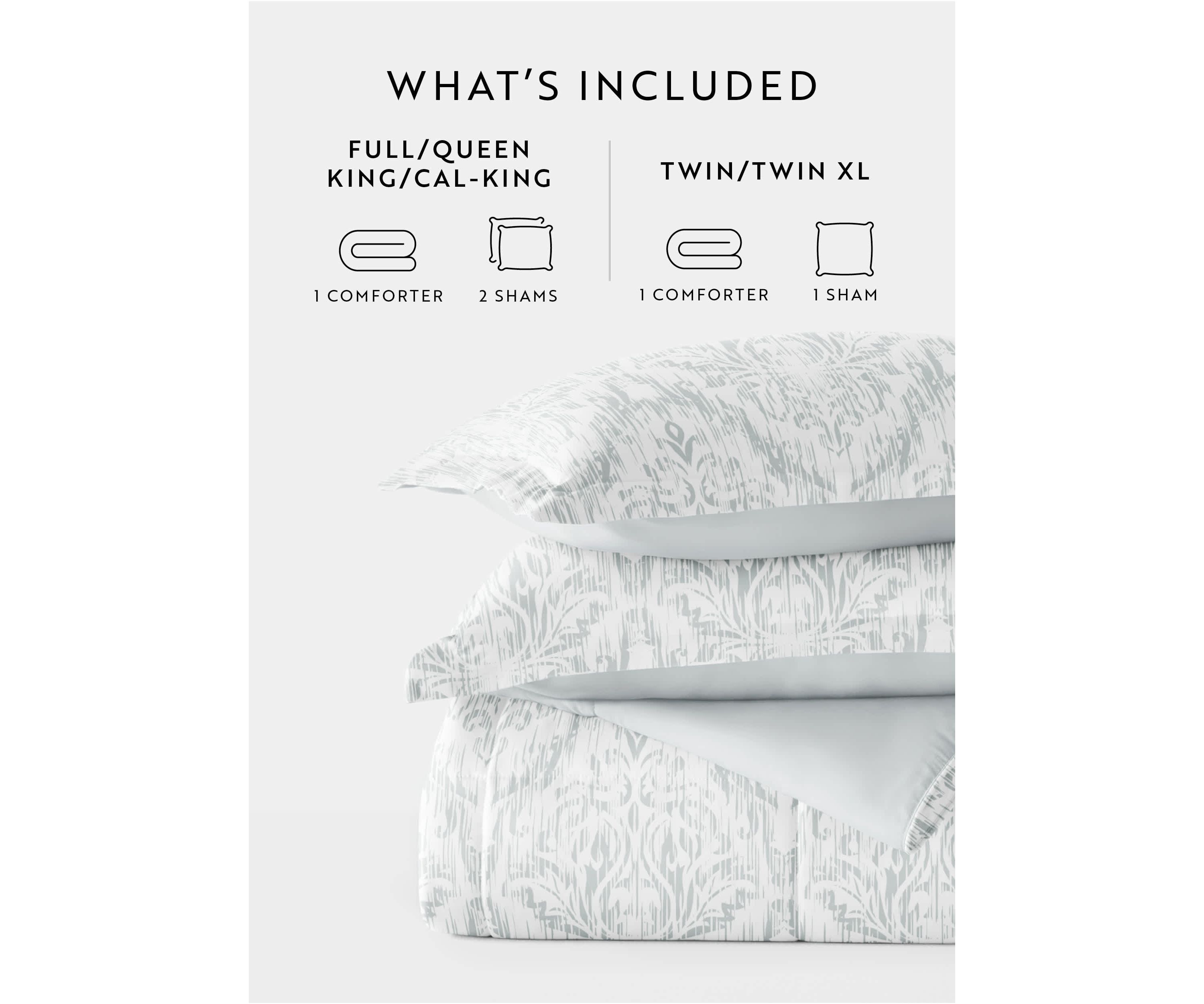 Reversible English Countryside Patterned Ultra Soft Microfiber Down-Alternative Comforter Set