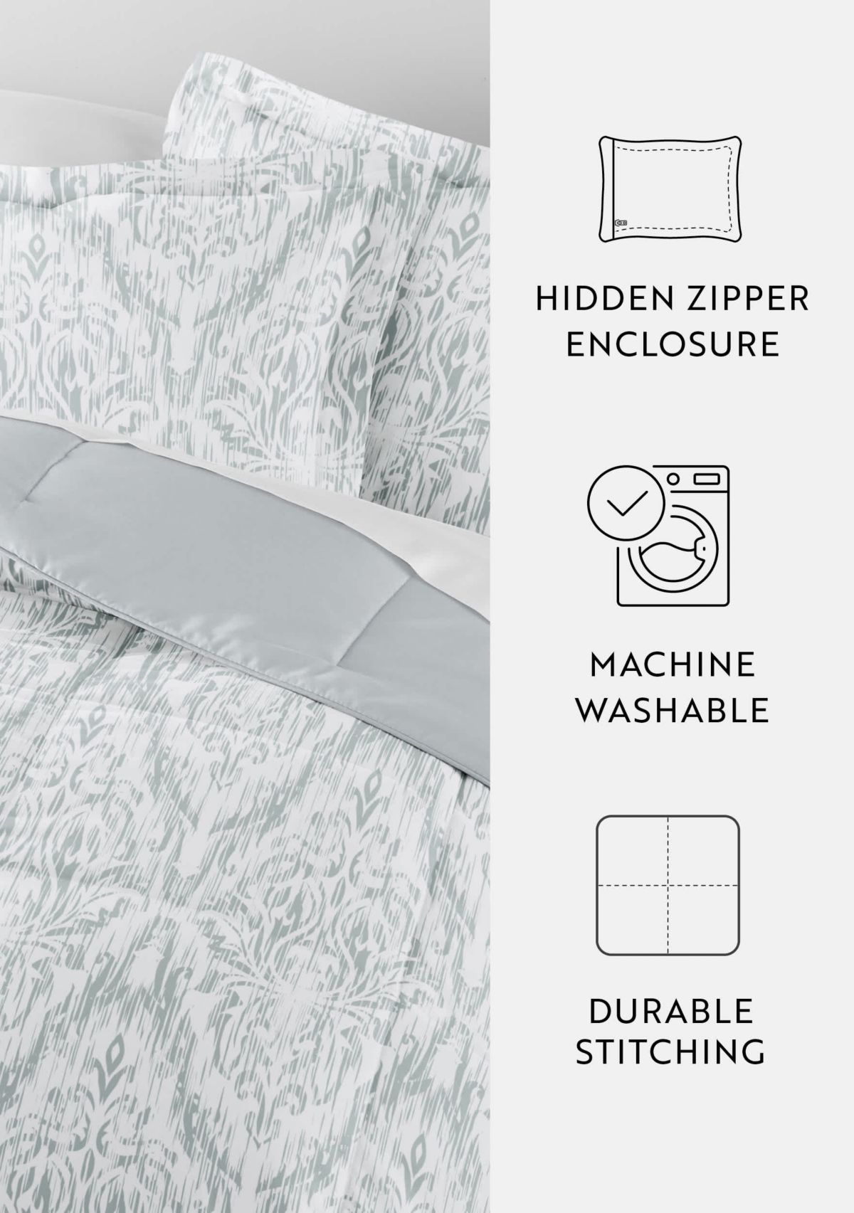 Reversible English Countryside Patterned Ultra Soft Microfiber Down-Alternative Comforter Set