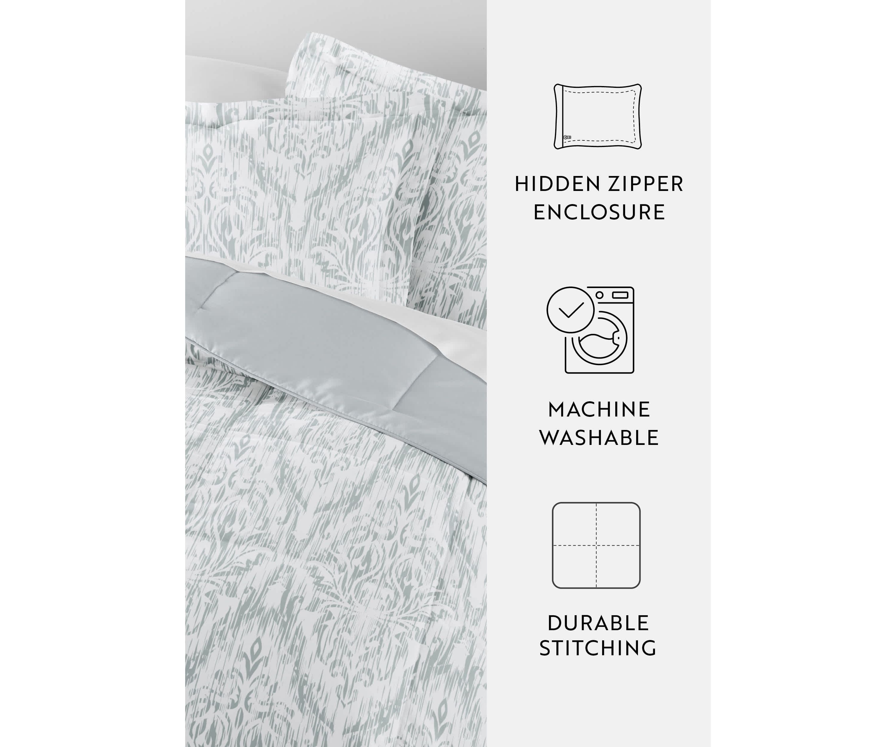 Reversible English Countryside Patterned Ultra Soft Microfiber Down-Alternative Comforter Set