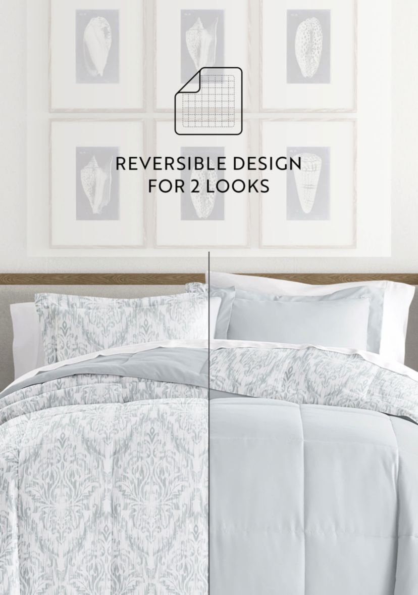 Reversible English Countryside Patterned Ultra Soft Microfiber Down-Alternative Comforter Set