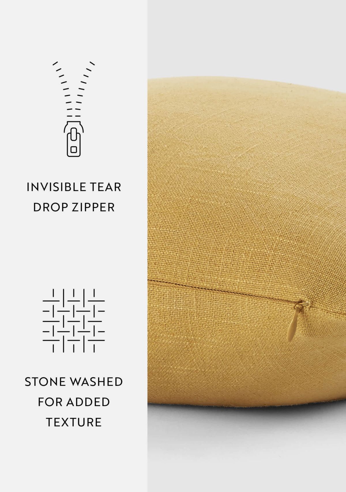 Distressed Stonewash Cotton Décor Throw Pillow