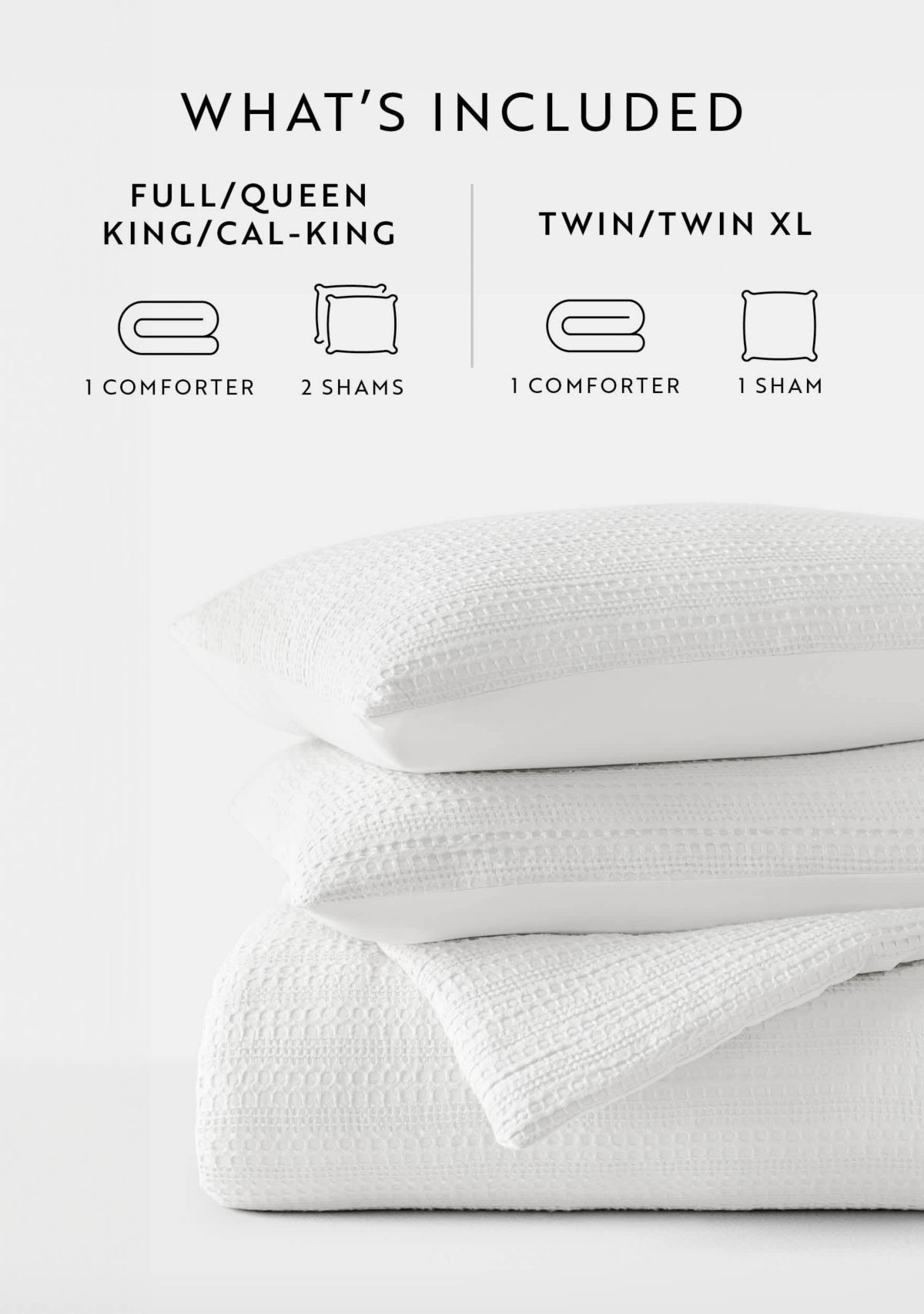 Waffle Textured Ultra Soft Microfiber All Season Down-Alternative Comforter Set