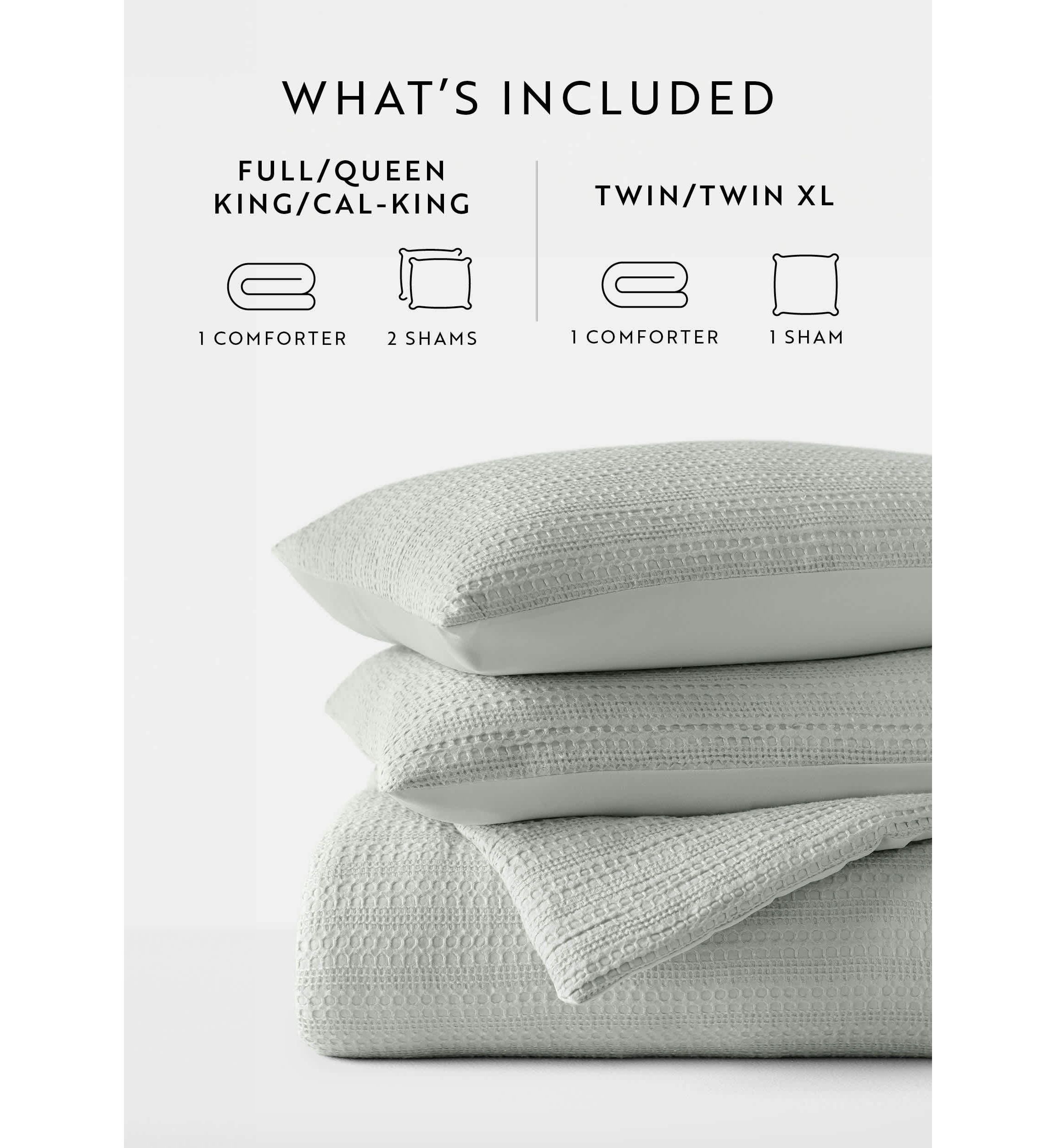Waffle Textured Ultra Soft Microfiber All Season Down-Alternative Comforter Set
