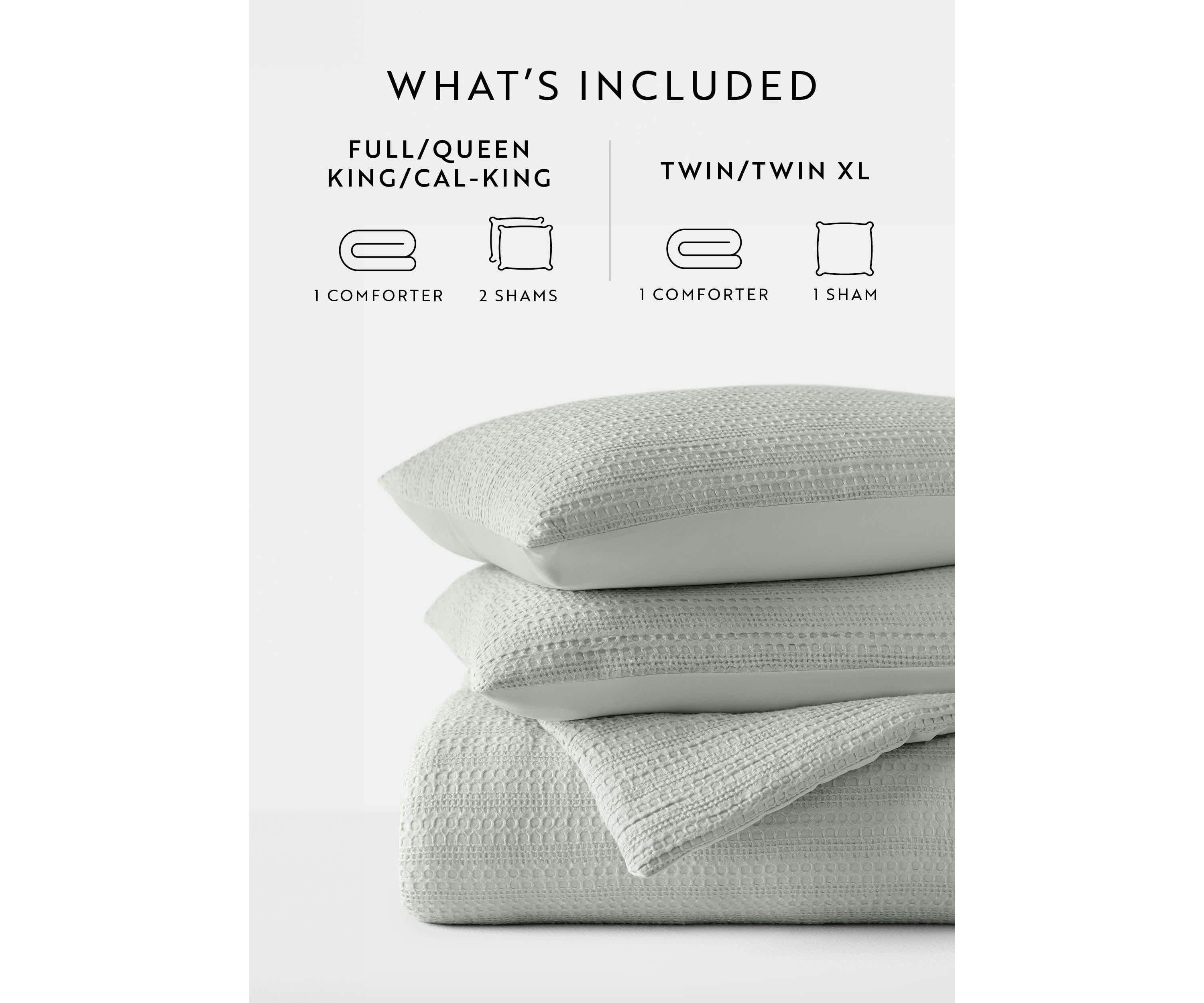 Waffle Textured Ultra Soft Microfiber All Season Down-Alternative Comforter Set