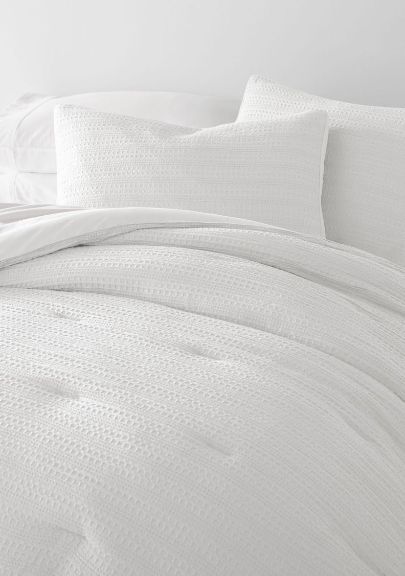 Waffle Textured Ultra Soft Microfiber All Season Down-Alternative Comforter Set