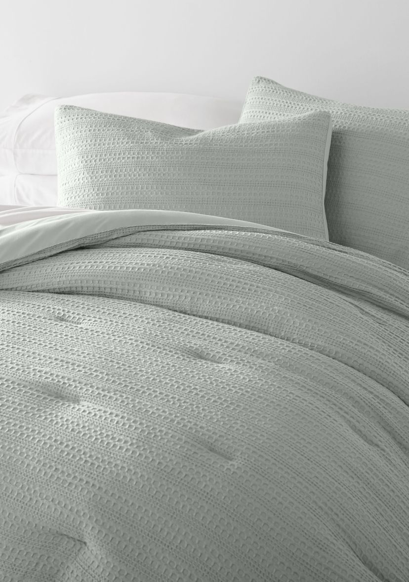 Waffle Textured Ultra Soft Microfiber All Season Down-Alternative Comforter Set