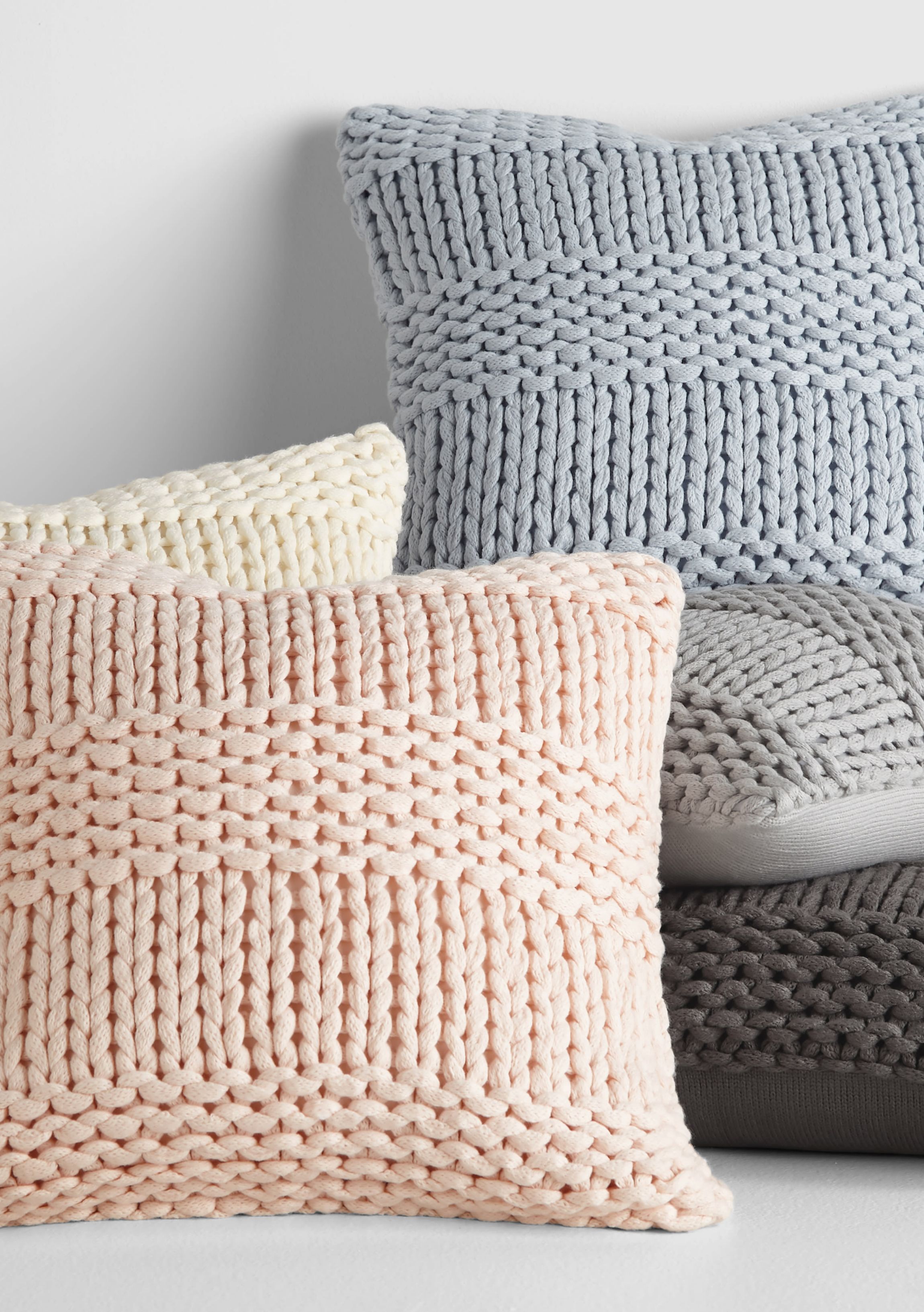 Cozy Chunky Knit Acrylic Decor Throw Pillow