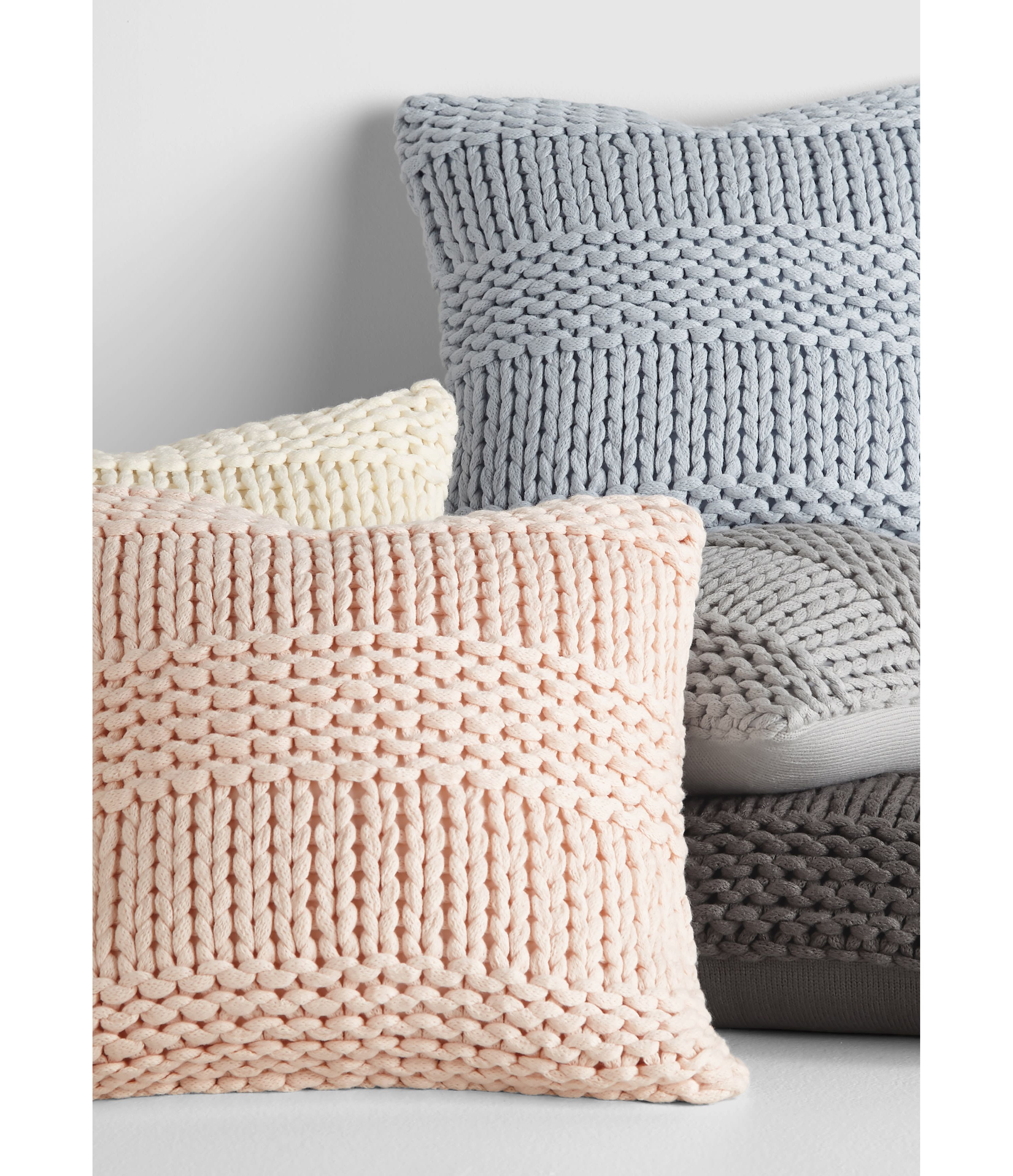 Cozy Chunky Knit Acrylic Decor Throw Pillow