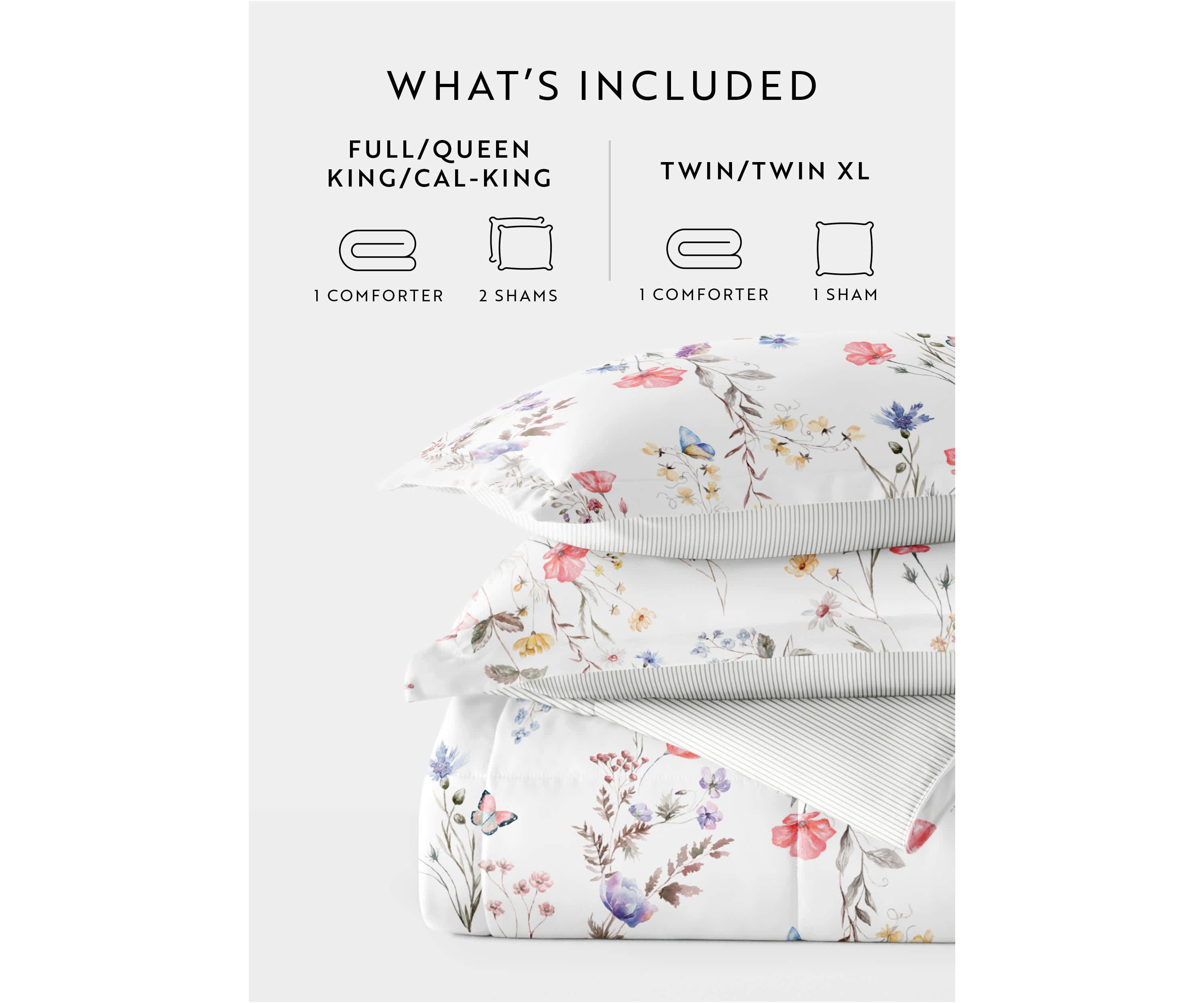 Reversible Patterned Ultra Soft Microfiber All Season Down-Alternative Comforter Set
