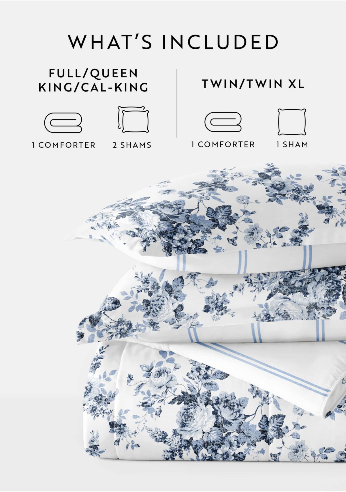 Reversible Patterned Ultra Soft Microfiber All Season Down-Alternative Comforter Set