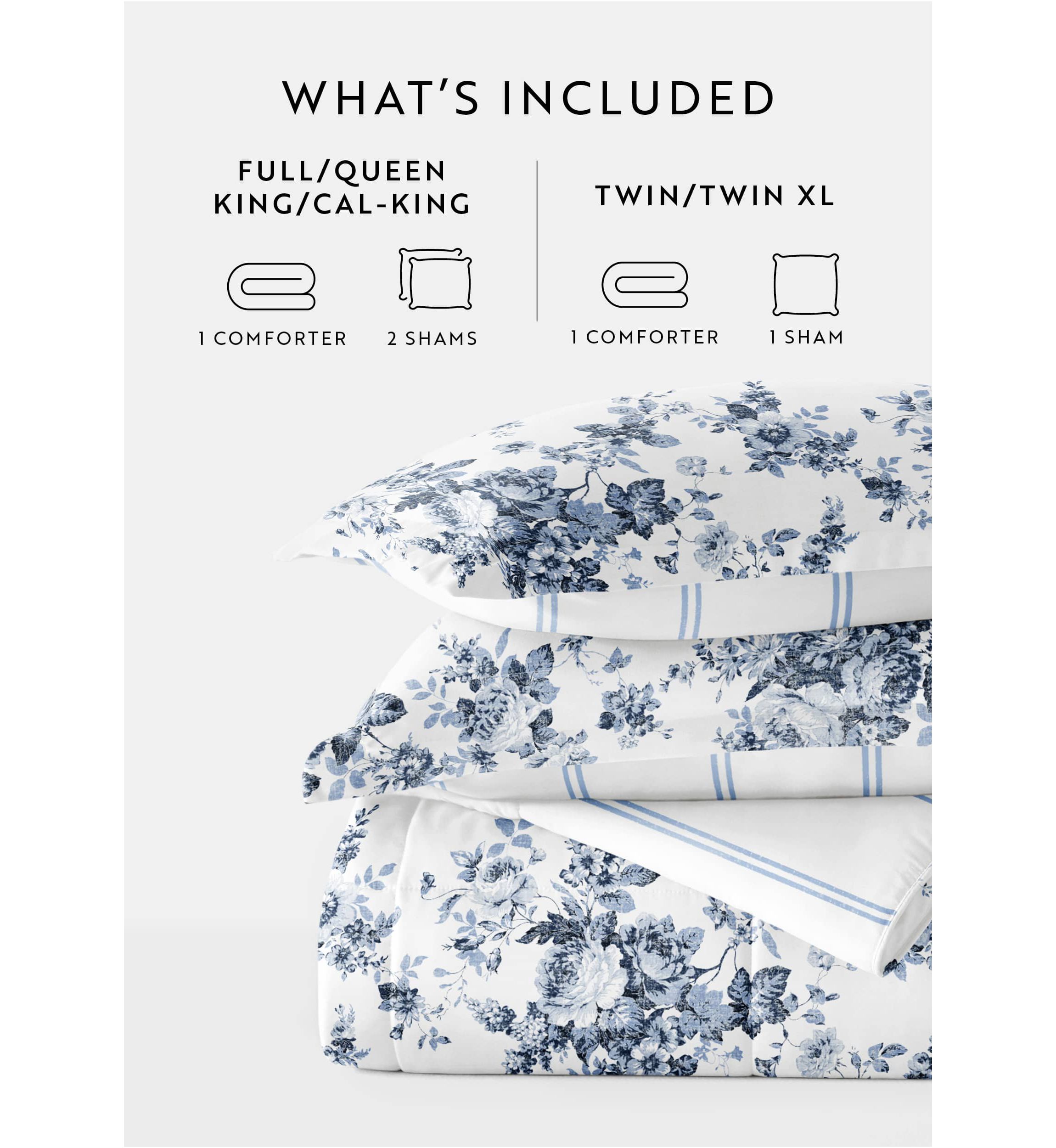 Reversible Patterned Ultra Soft Microfiber All Season Down-Alternative Comforter Set