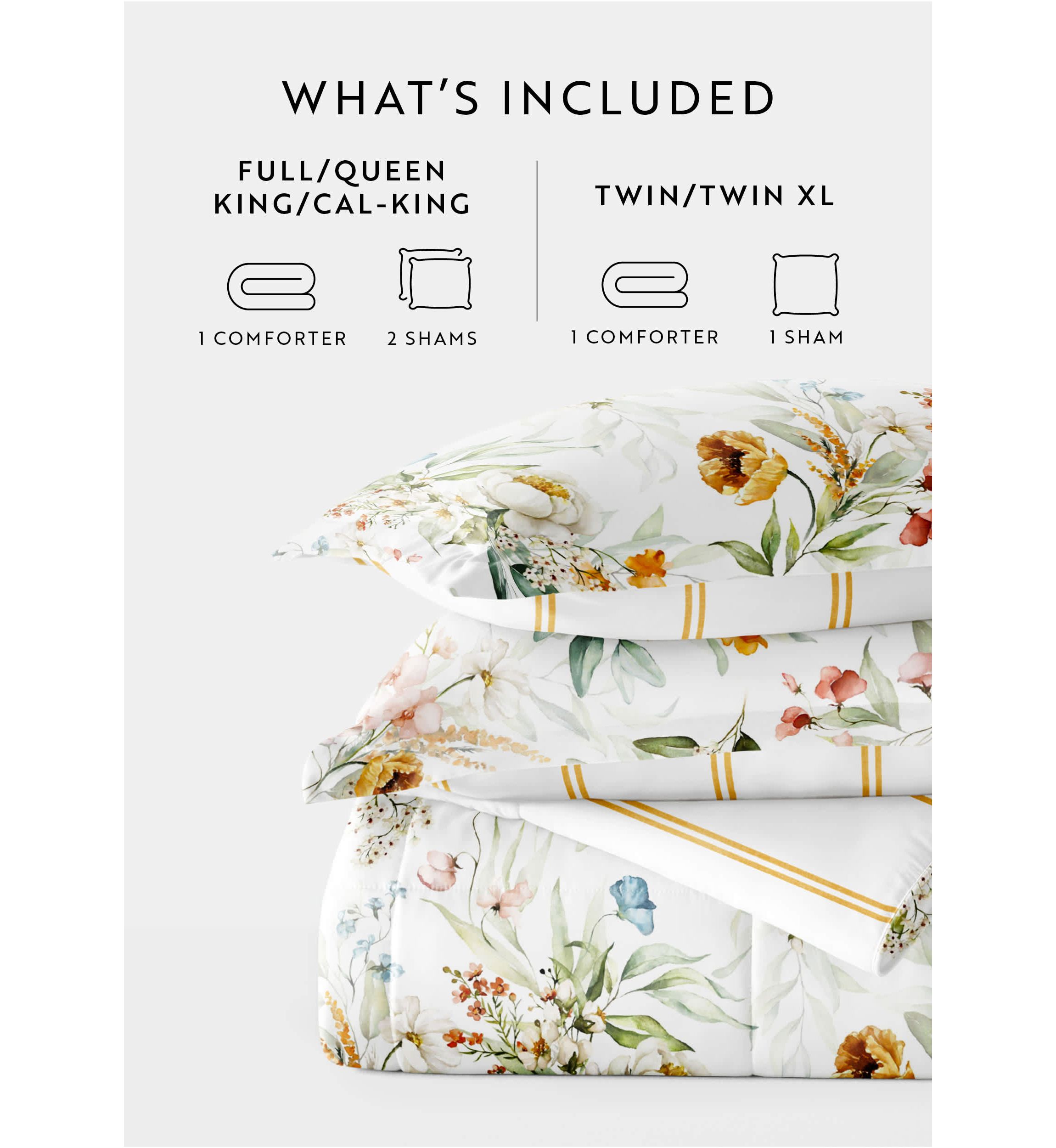 Reversible Patterned Ultra Soft Microfiber All Season Down-Alternative Comforter Set