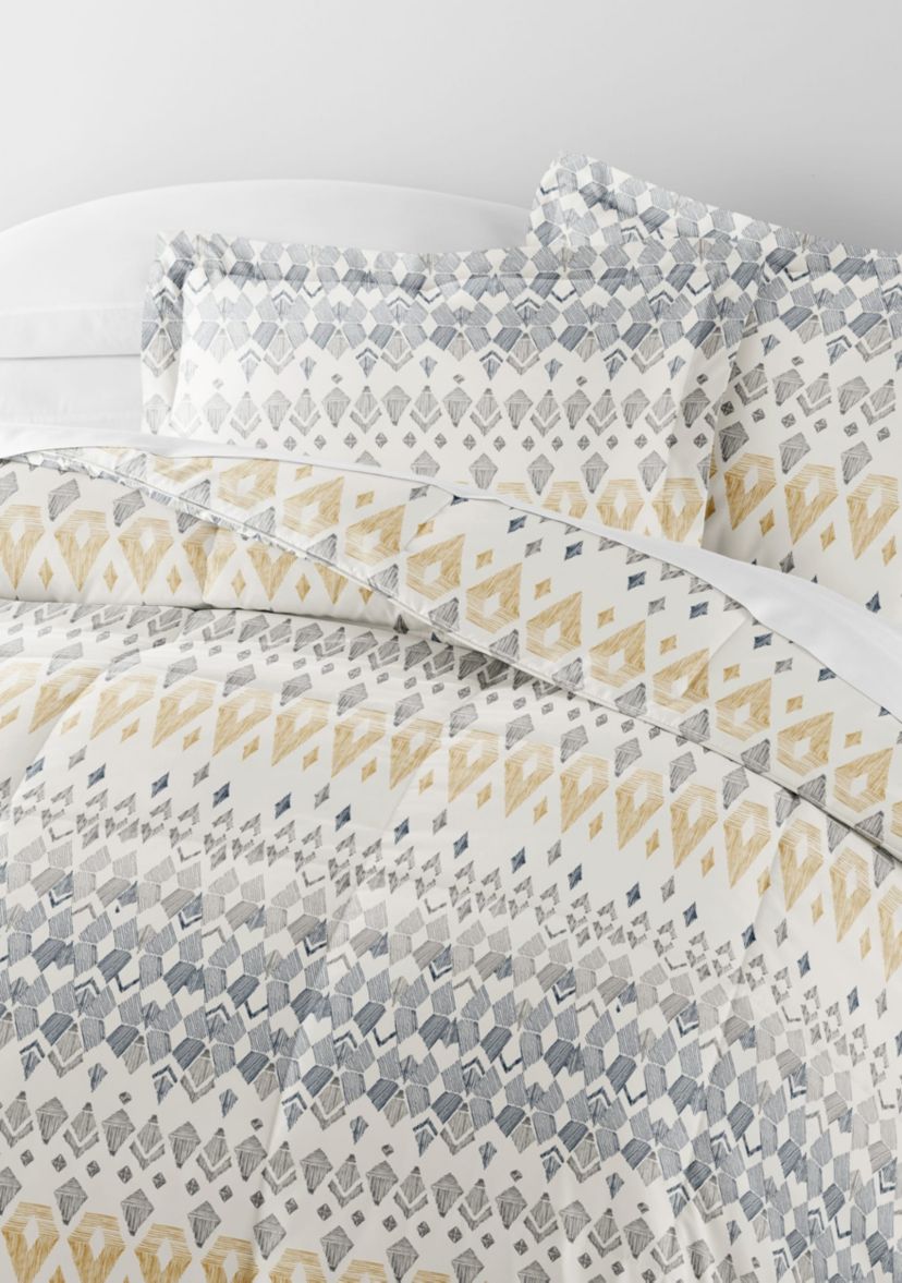 Patterned Mayan Stamp Microfiber All Season Down-Alternative Comforter Set