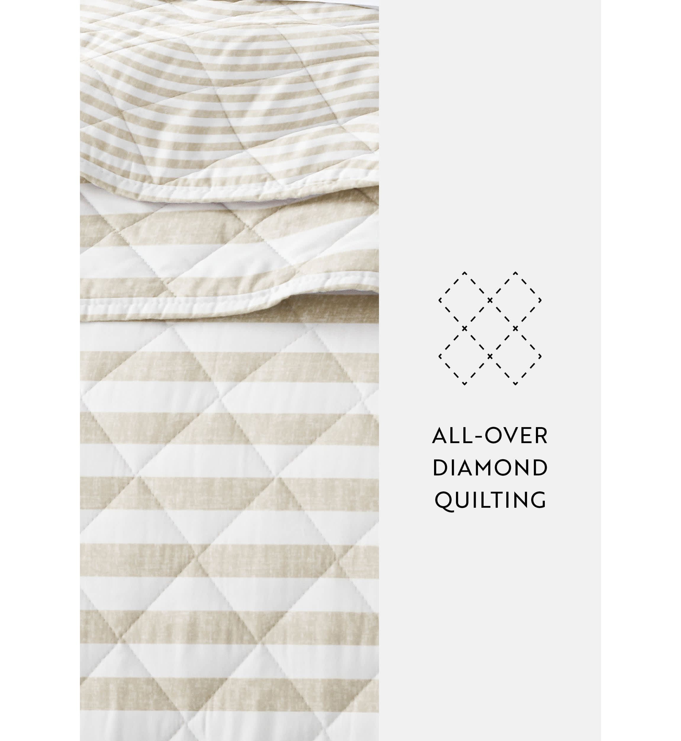 Ultra Soft Microfiber Reversible Classic Stripe All Season Quilt Set with Shams
