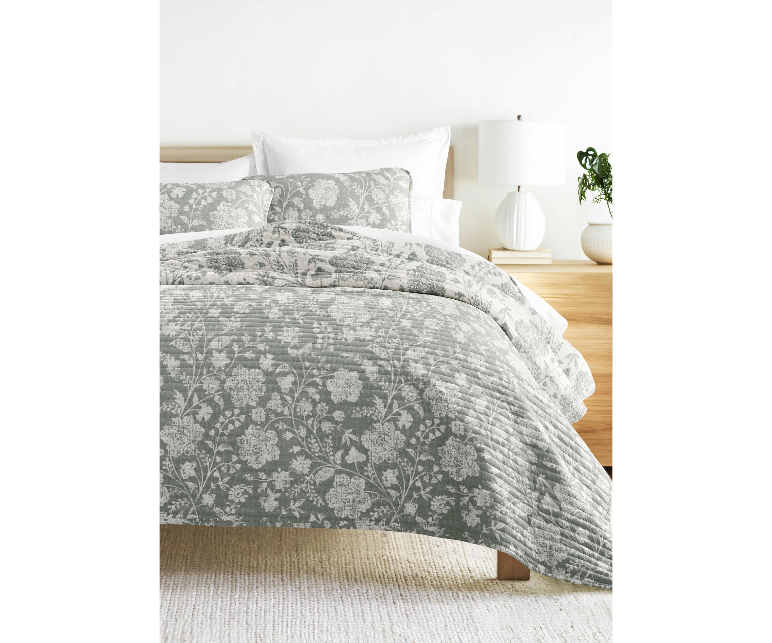 Quilt Coverlet Set All Season Patterned Reversible Microfiber Ultra Soft Bedding