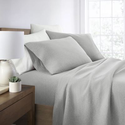 Luxury Inn Jersey Knit Sheets - 100% Cotton - Ultra Soft - 4 Piece Sheet Set - Four Way Stretch, Gray, Full