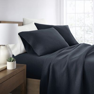 Luxury Inn Jersey Knit Sheets - 100% Cotton - Ultra Soft - 4 Piece Sheet Set - Four Way Stretch, Navy Blue, Twin XL