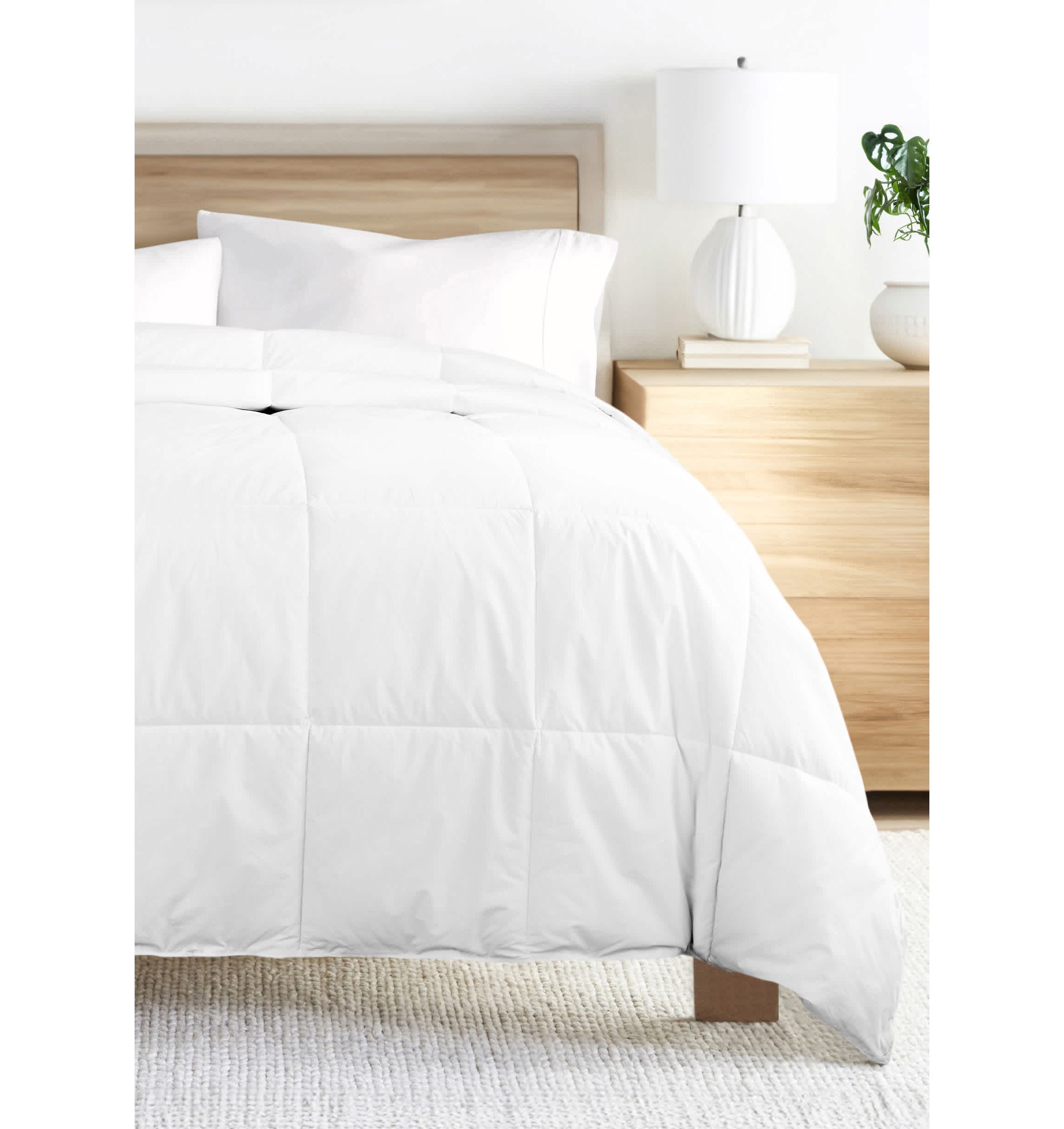 100% Cotton Ultra Soft Down-Alternative White Comforter/Duvet Insert