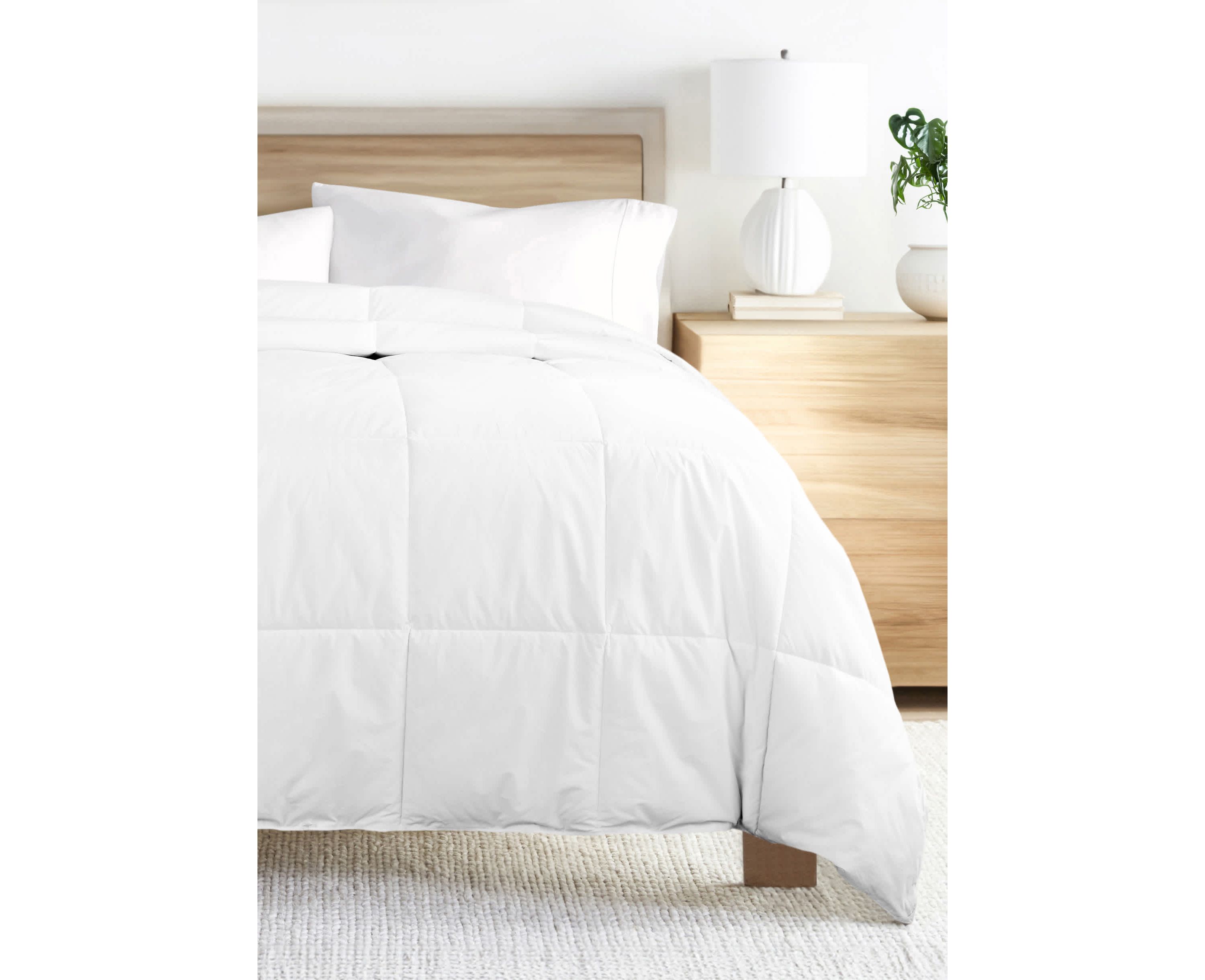 100% Cotton Ultra Soft Down-Alternative White Comforter/Duvet Insert