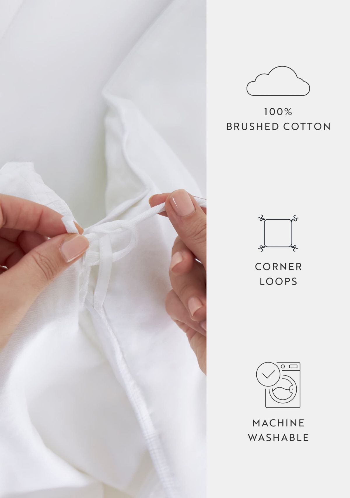 100% Cotton Ultra Soft Down-Alternative White Comforter/Duvet Insert