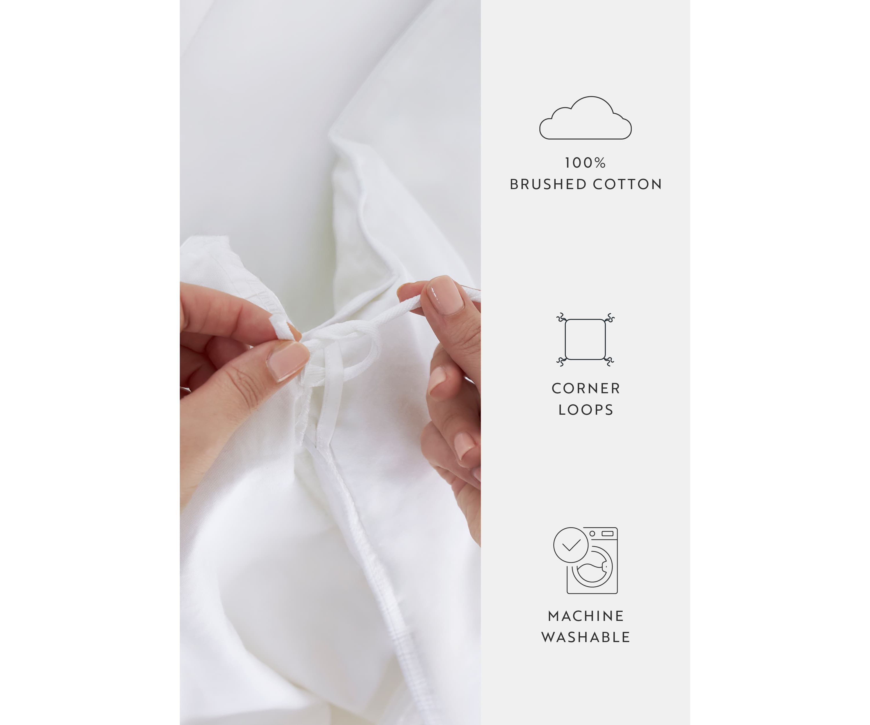 100% Cotton Ultra Soft Down-Alternative White Comforter/Duvet Insert