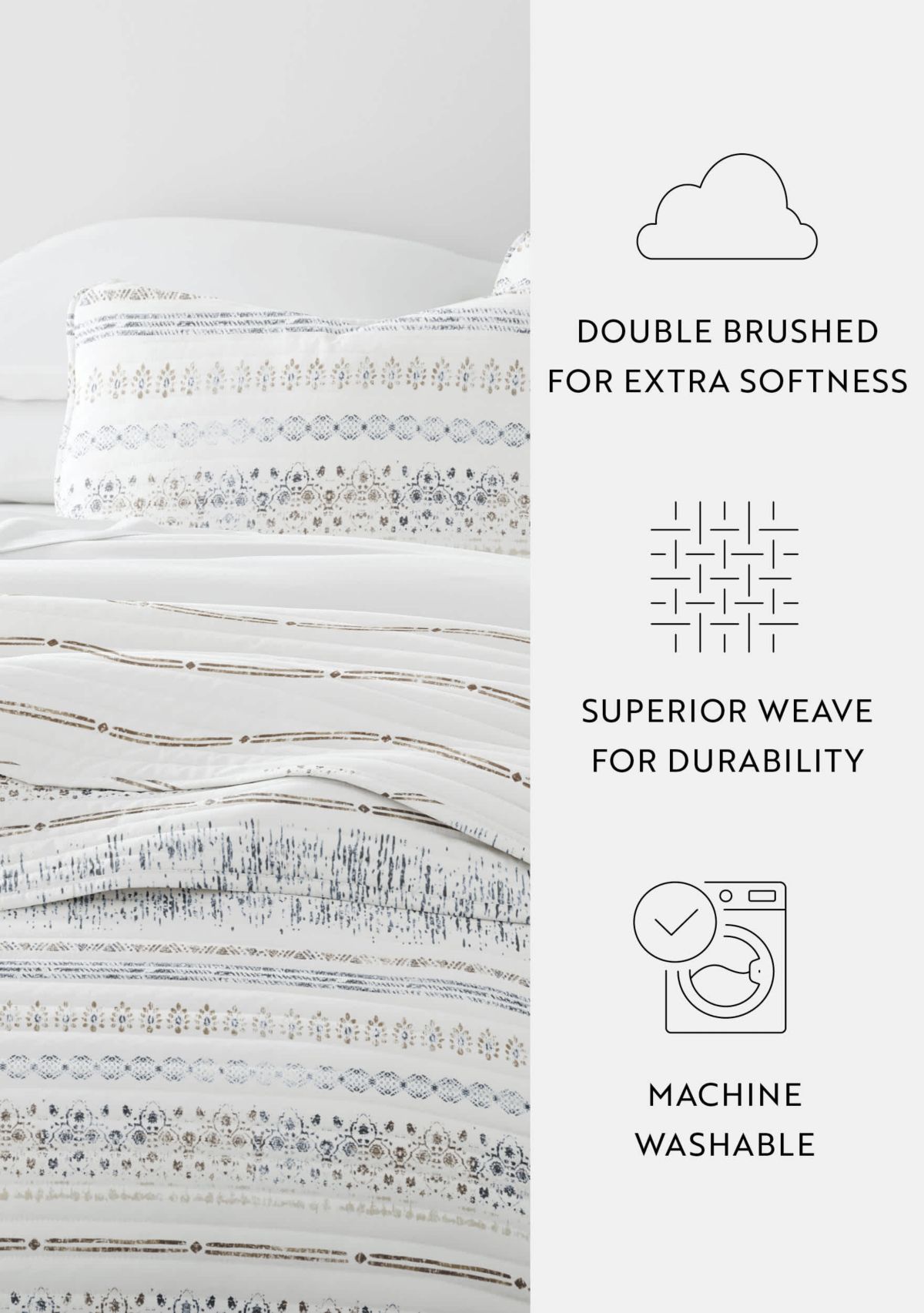 Quilt Coverlet Set All Season Patterned Reversible Microfiber Ultra Soft Bedding