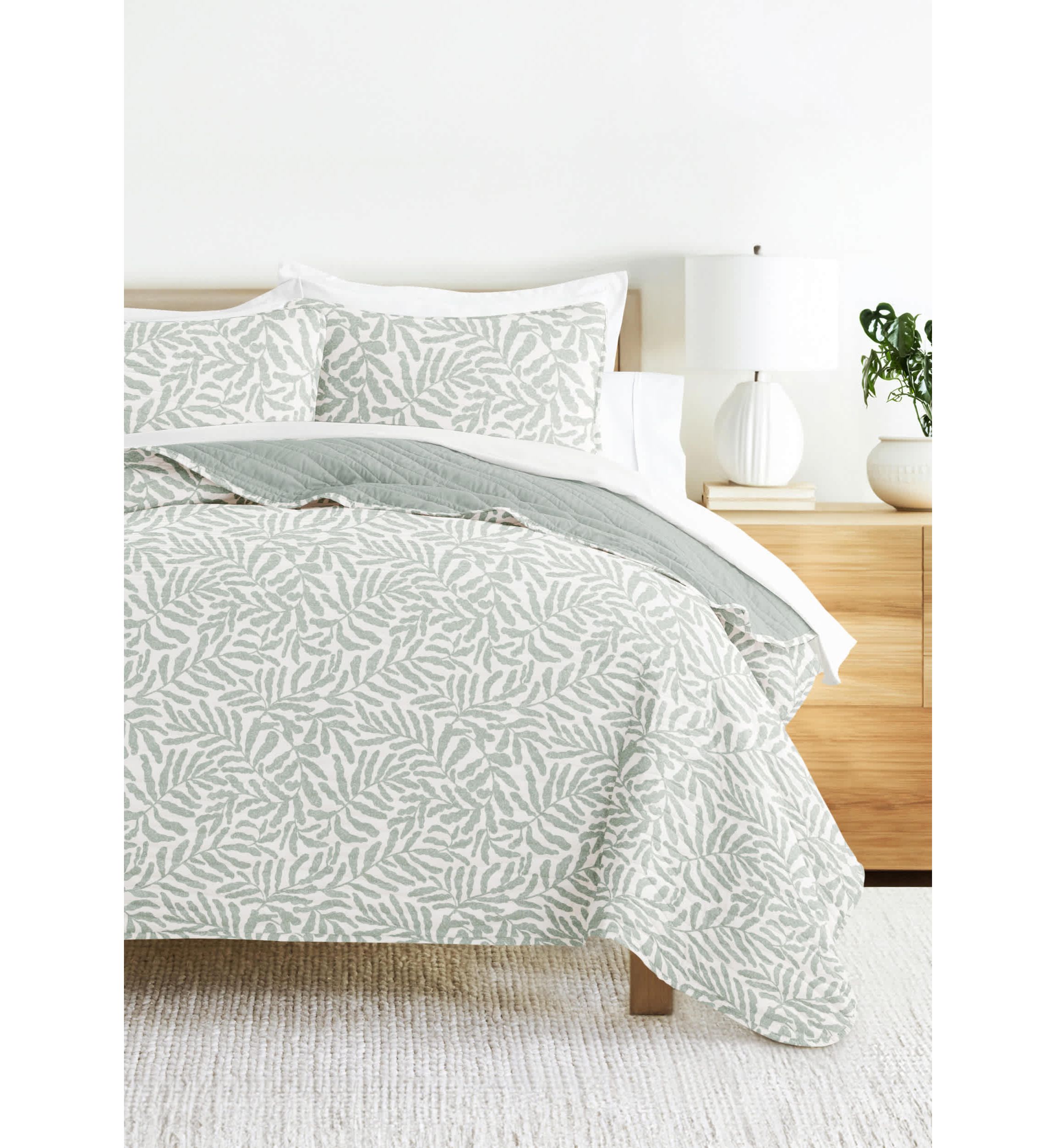 Quilt Coverlet Set All Season Patterned Reversible Microfiber Ultra Soft Bedding