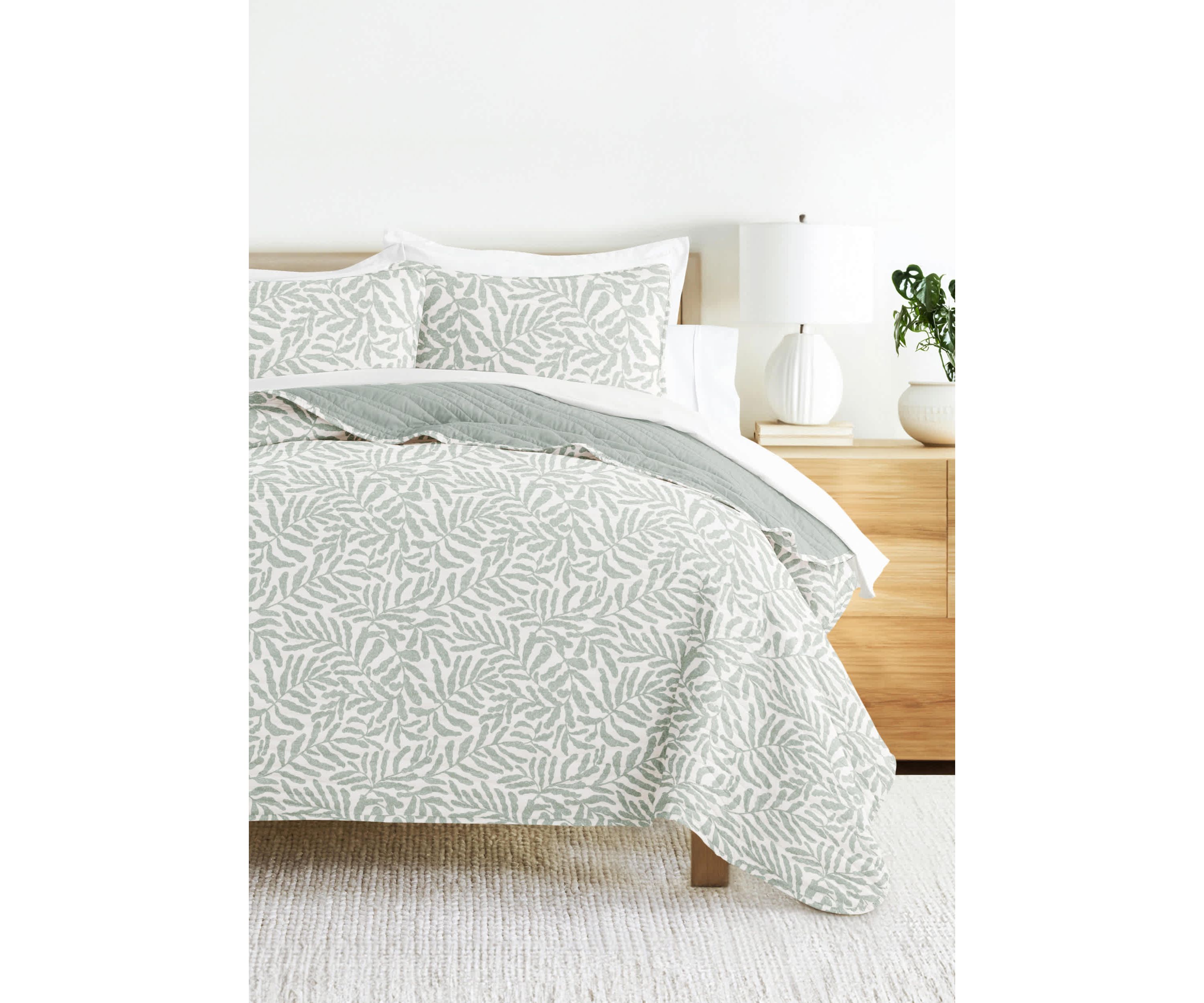 Quilt Coverlet Set All Season Patterned Reversible Microfiber Ultra Soft Bedding