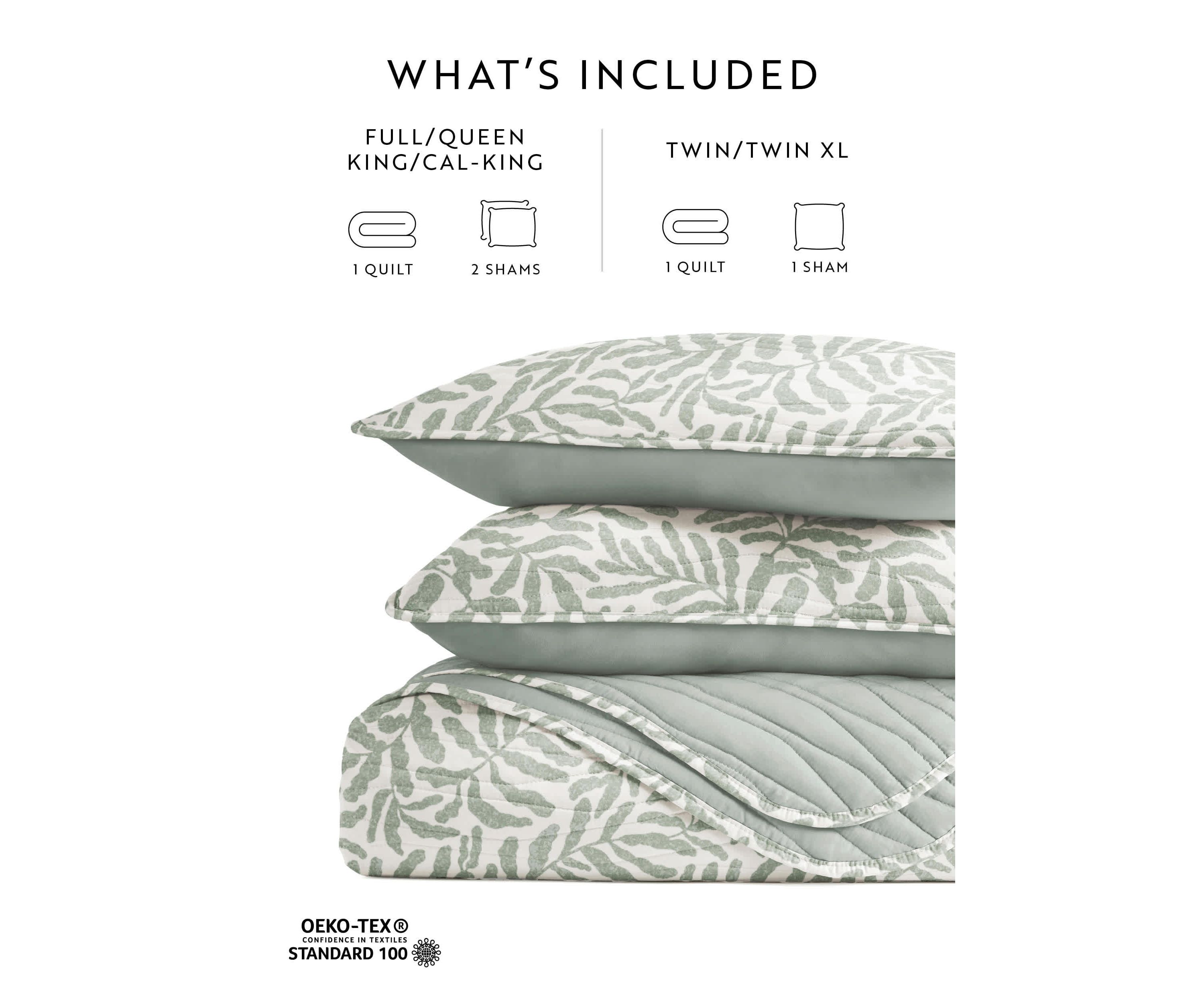 Quilt Coverlet Set All Season Patterned Reversible Microfiber Ultra Soft Bedding