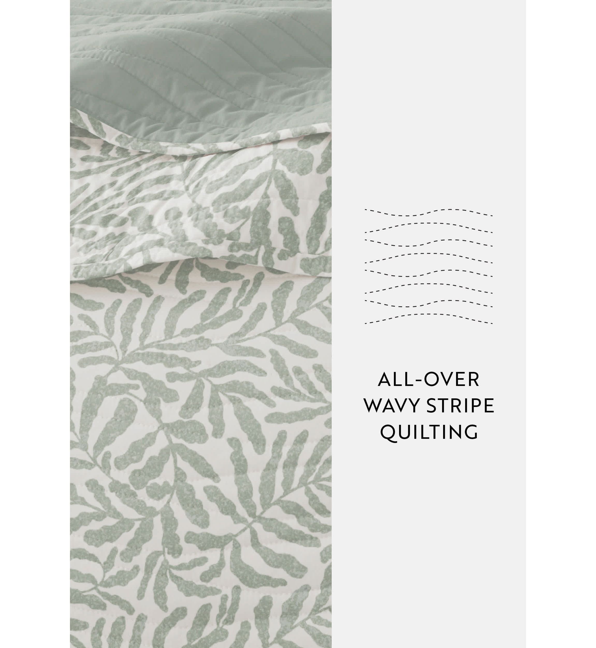 Quilt Coverlet Set All Season Patterned Reversible Microfiber Ultra Soft Bedding