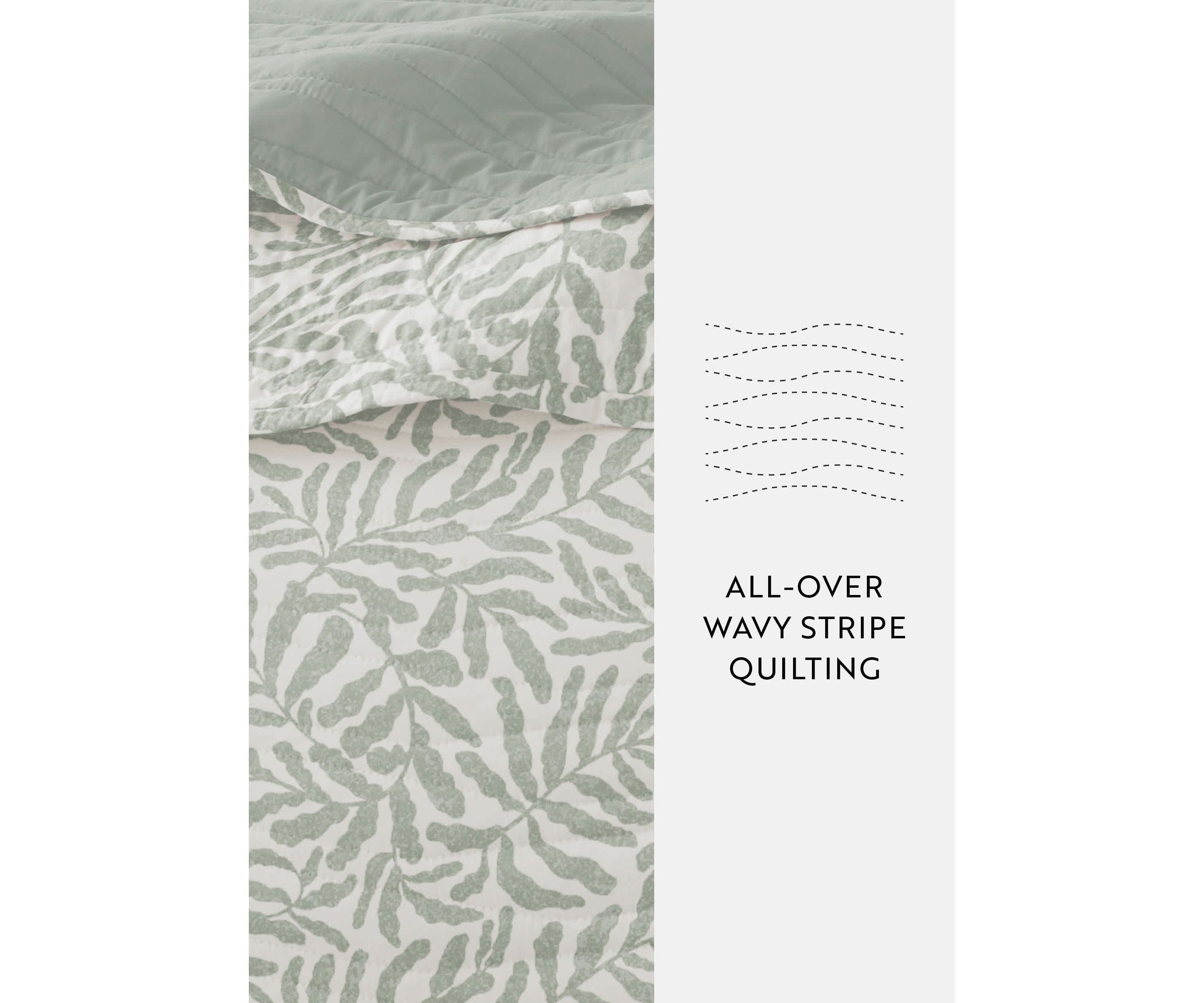 Quilt Coverlet Set All Season Patterned Reversible Microfiber Ultra Soft Bedding