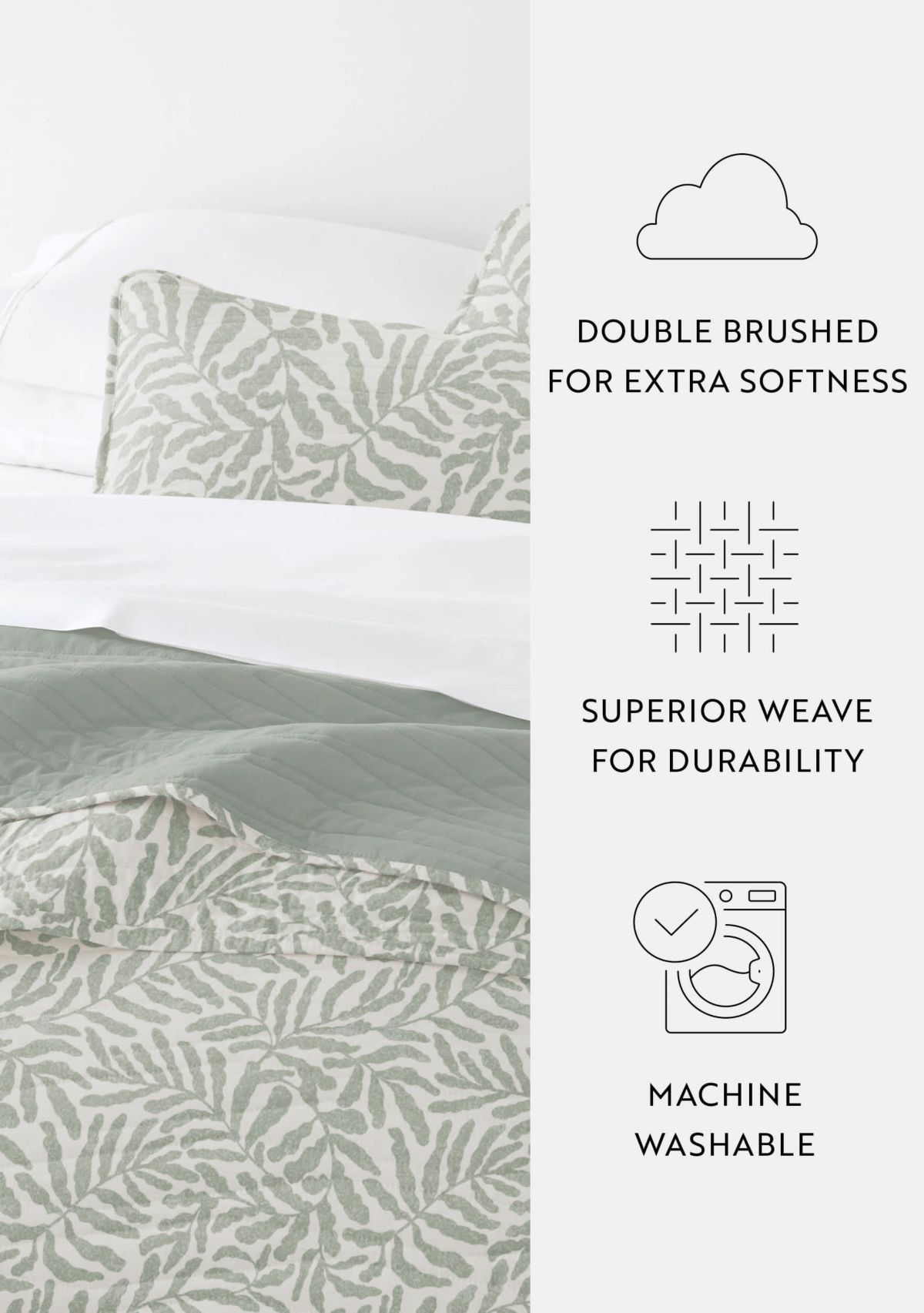 Quilt Coverlet Set All Season Patterned Reversible Microfiber Ultra Soft Bedding