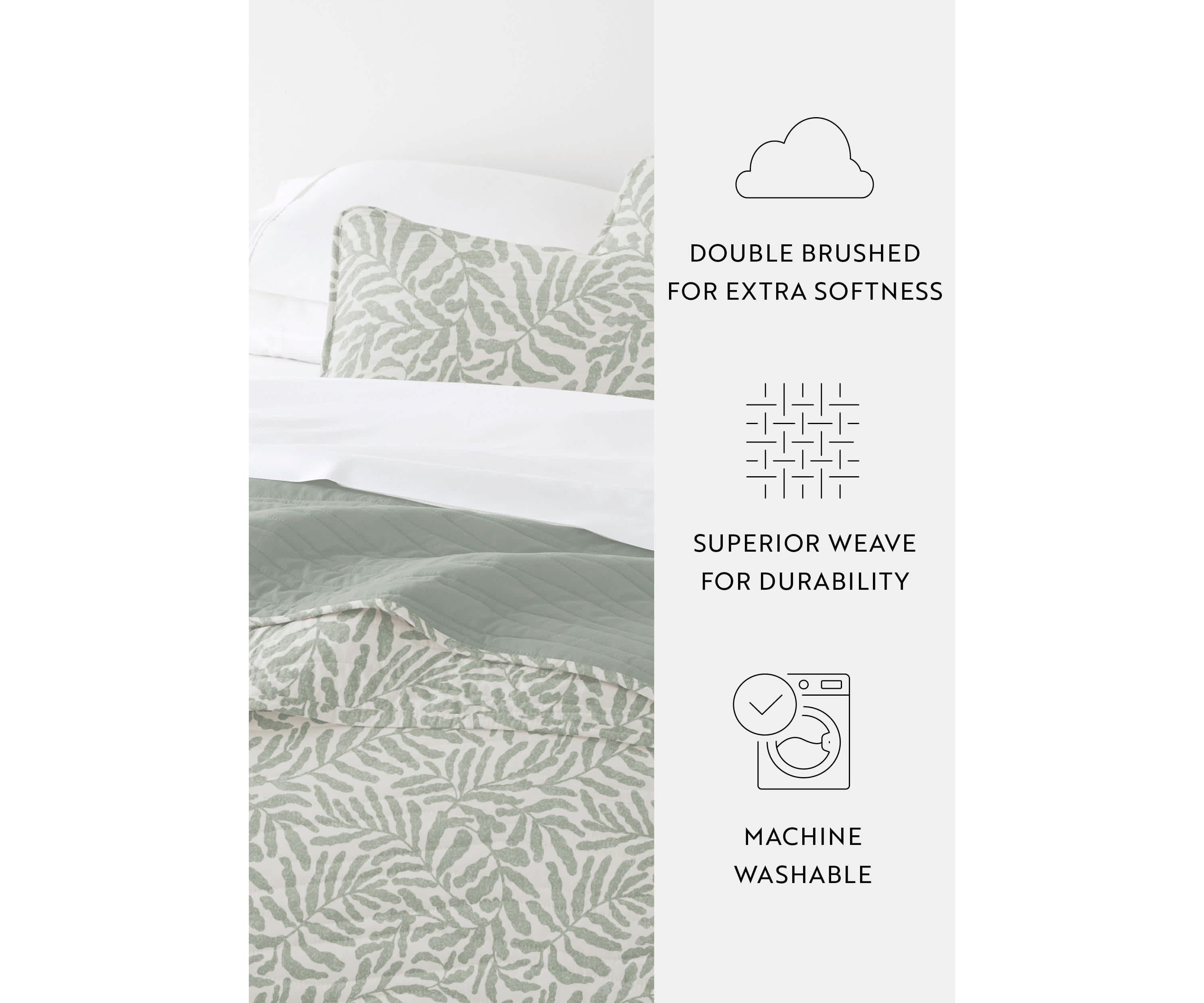 Quilt Coverlet Set All Season Patterned Reversible Microfiber Ultra Soft Bedding