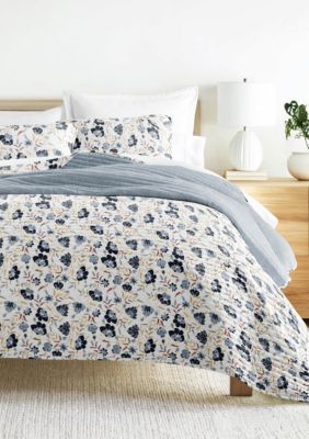 Luxury Inn Quilt Coverlet Set All Season Patterned Reversible Microfiber Ultra Soft Bedding, Light Blue, King/California King