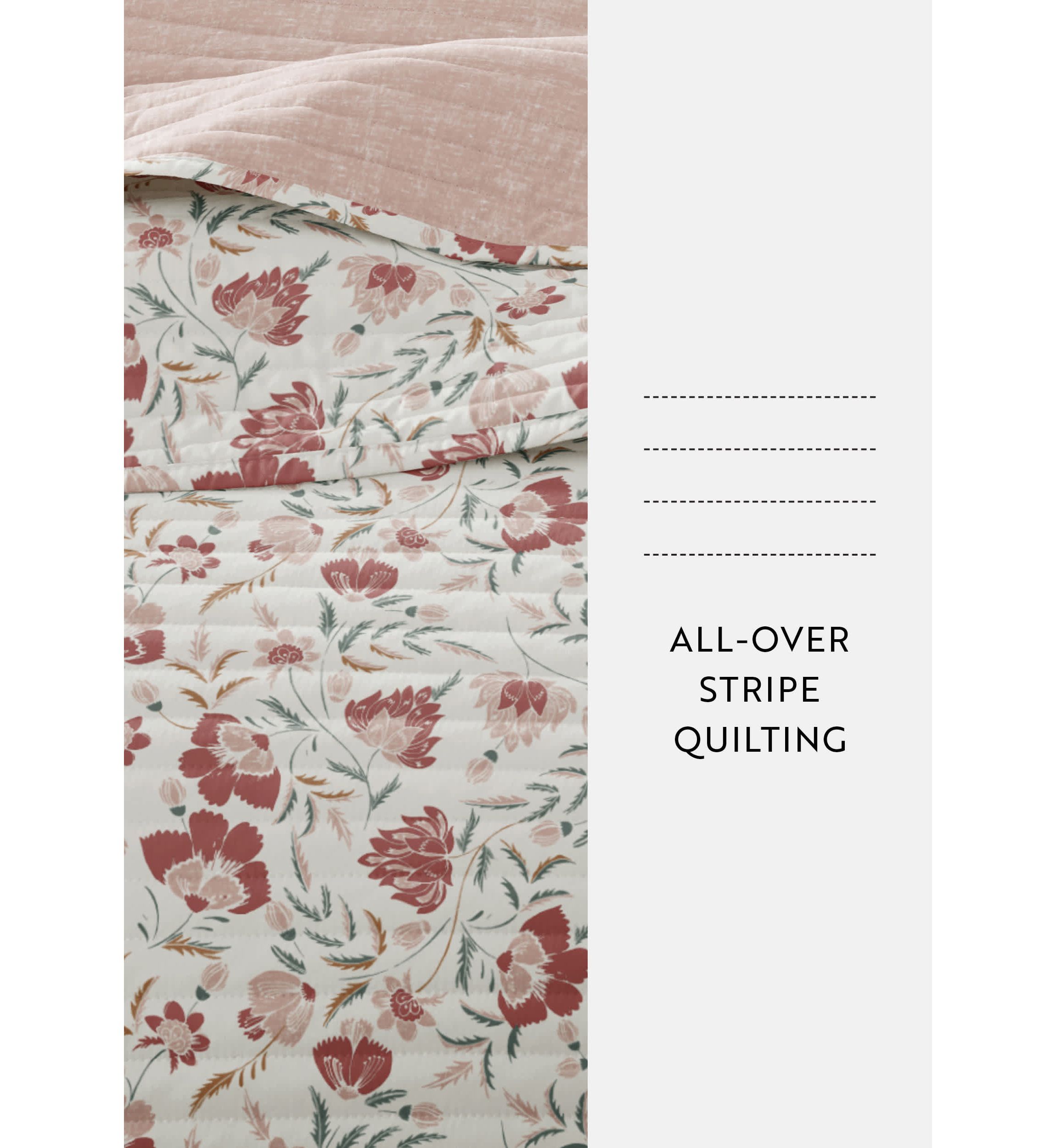 Ultra Soft Microfiber Reversible French Jacobean All Season Quilt Set with Shams