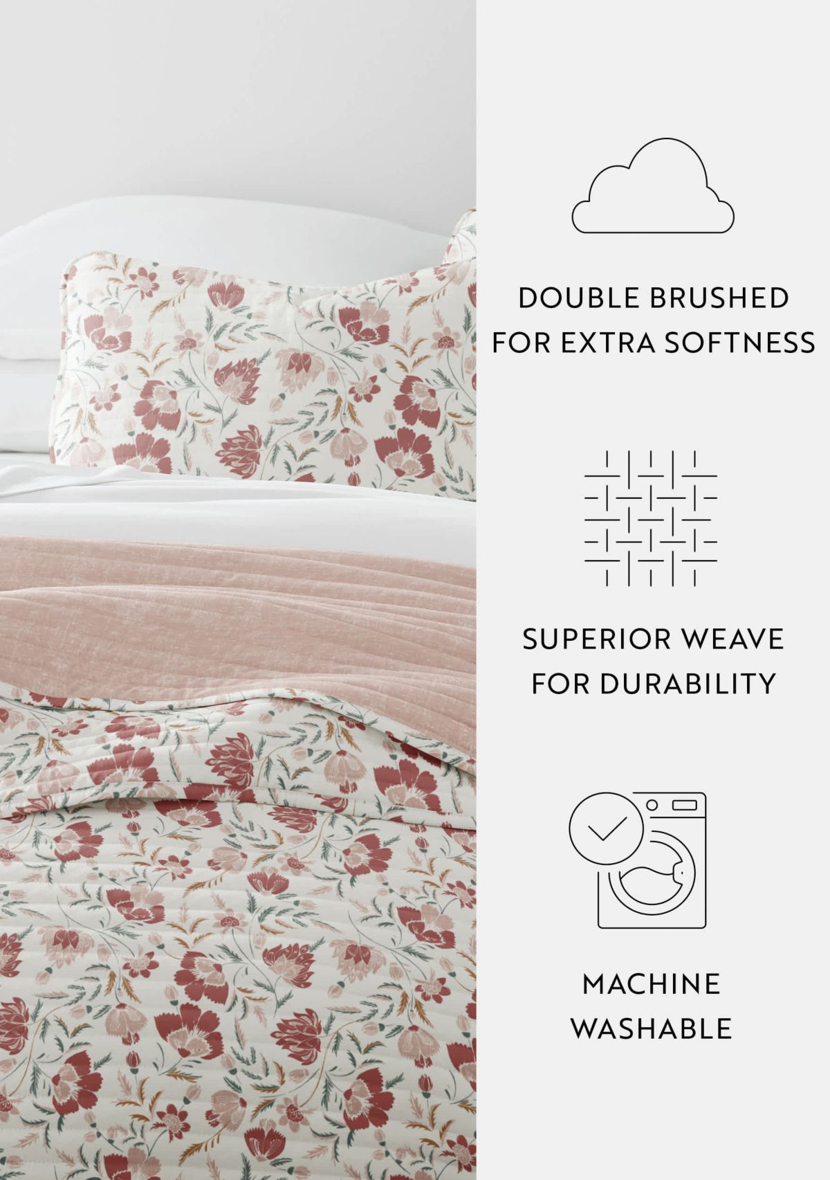 Ultra Soft Microfiber Reversible French Jacobean All Season Quilt Set with Shams