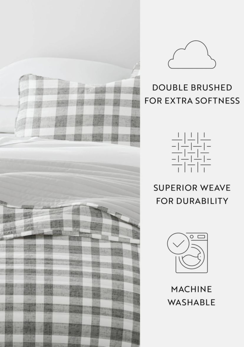 Quilt Coverlet Set All Season Patterned Reversible Microfiber Ultra Soft Bedding