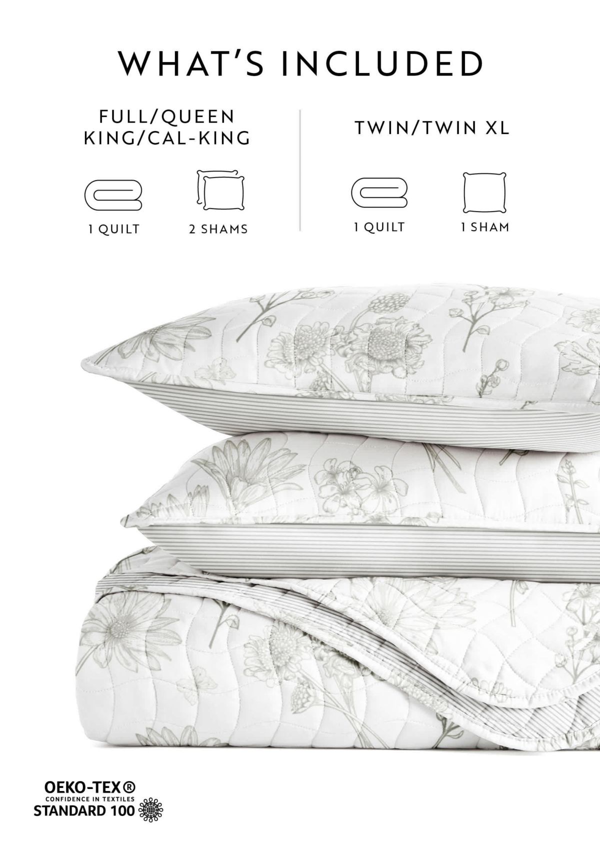 Ultra Soft Microfiber Reversible Blooming Daisy All Season Quilt Set with Shams