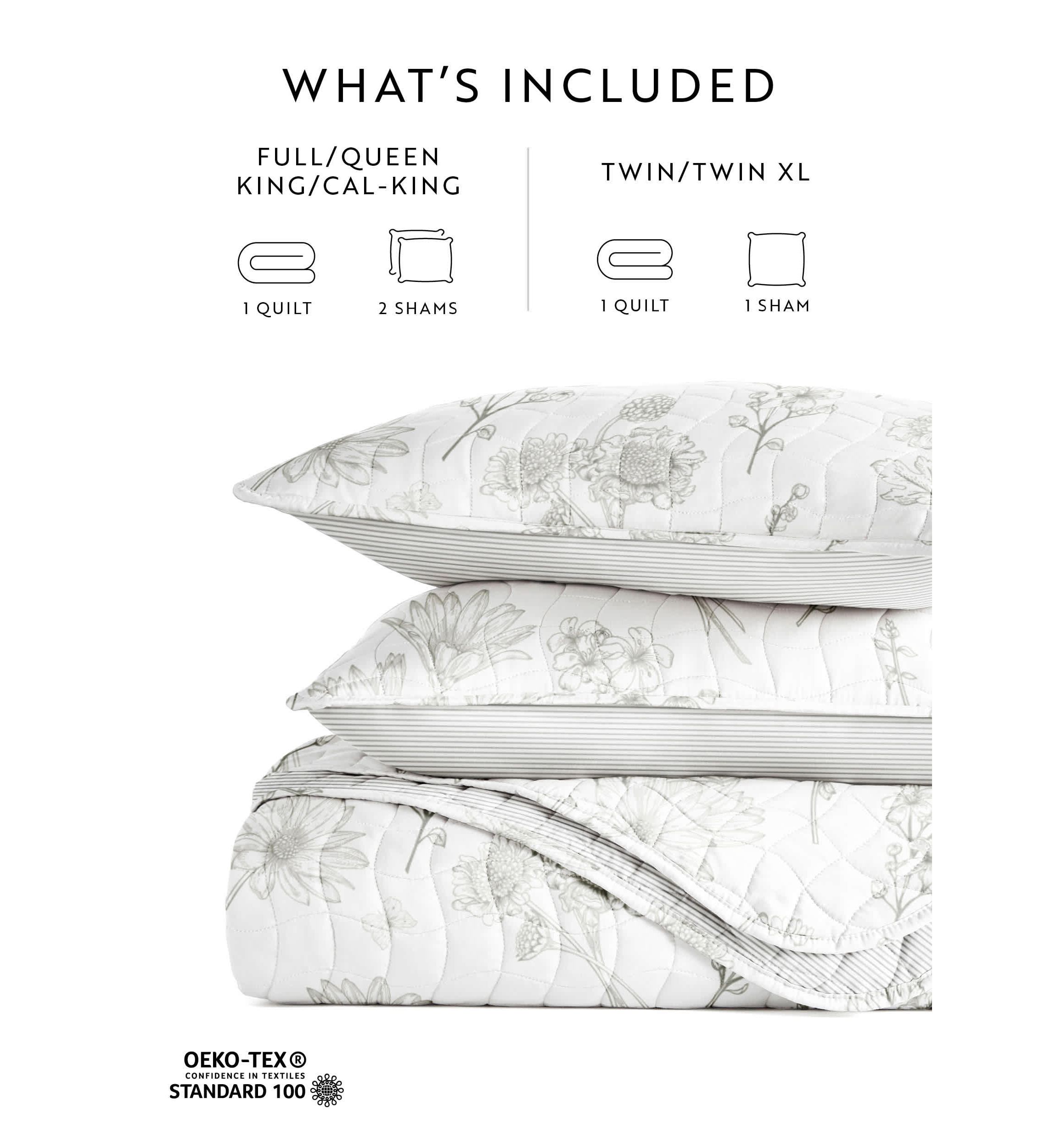 Ultra Soft Microfiber Reversible Blooming Daisy All Season Quilt Set with Shams