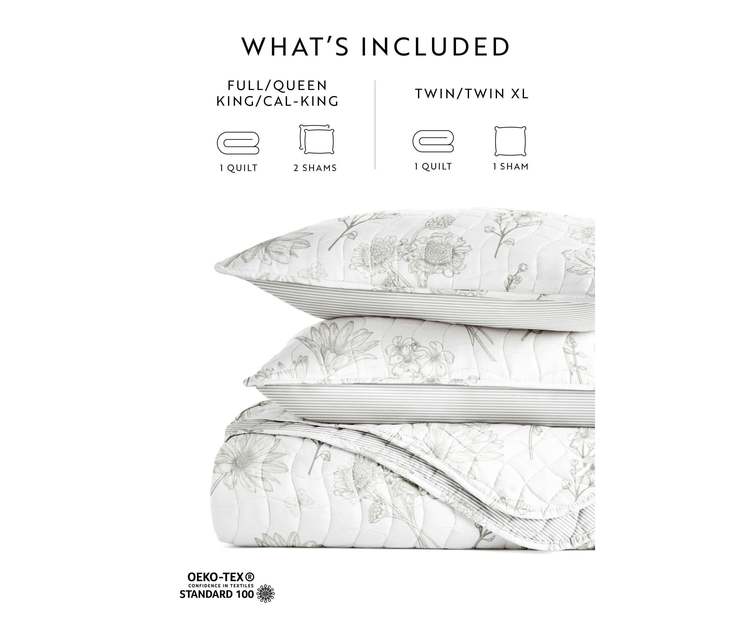 Ultra Soft Microfiber Reversible Blooming Daisy All Season Quilt Set with Shams