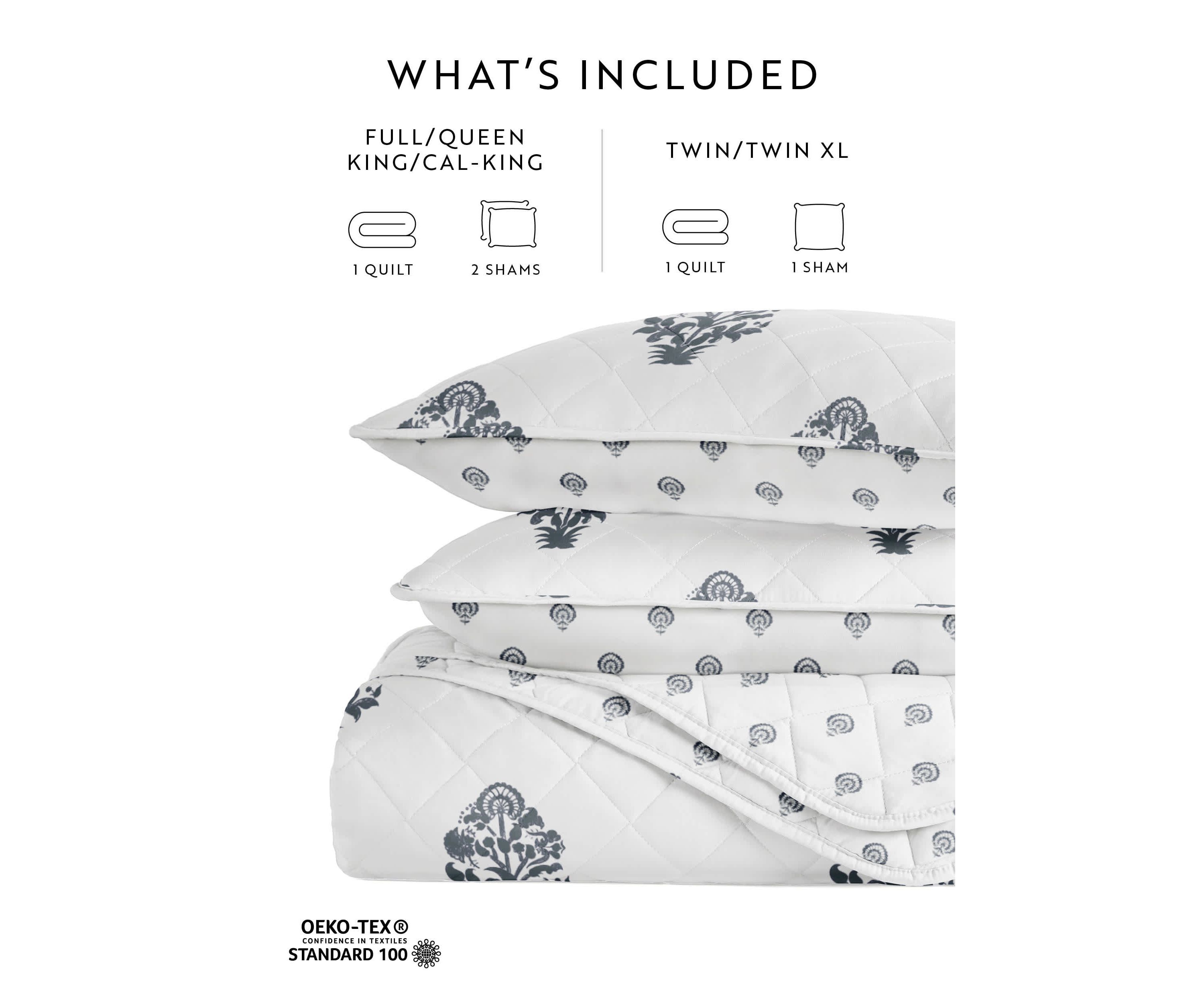 Quilt Coverlet Set All Season Patterned Reversible Microfiber Ultra Soft Bedding
