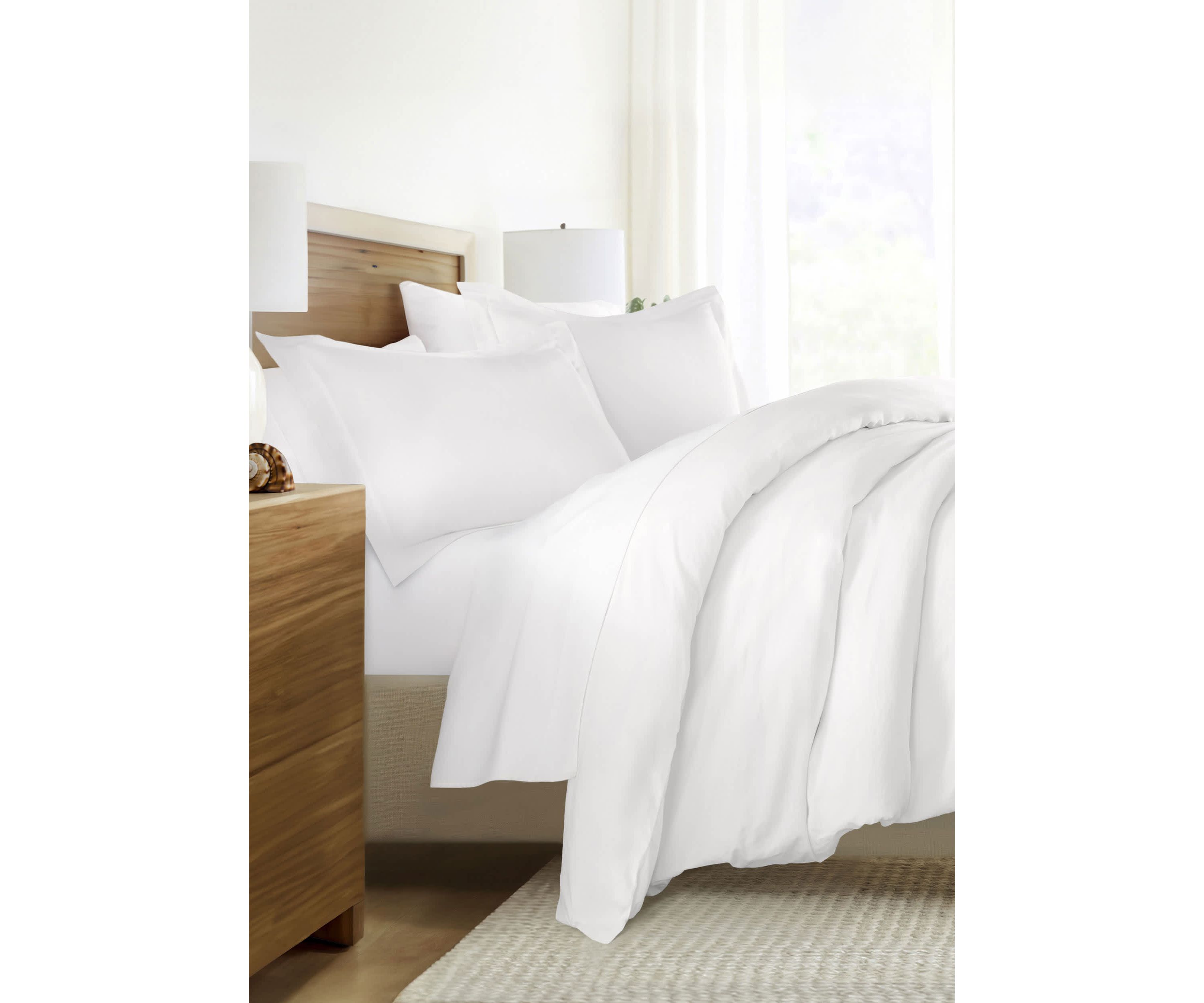3 Piece Brushed Cotton Duvet Cover Set  - Vintage Washed for Extra Softness - 100% Long Staple Cotton -  Sateen Weave