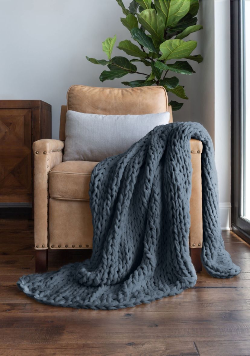 Chunky Knit Throw Blanket