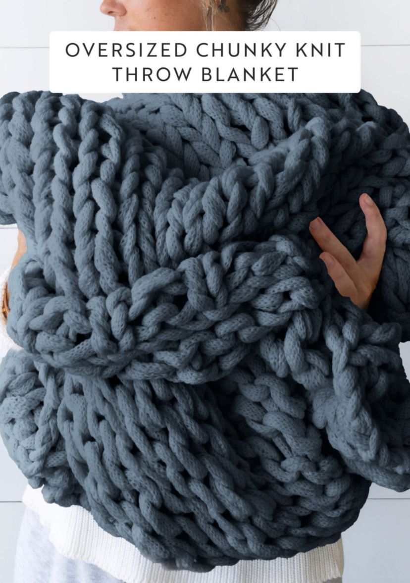 Chunky Knit Throw Blanket