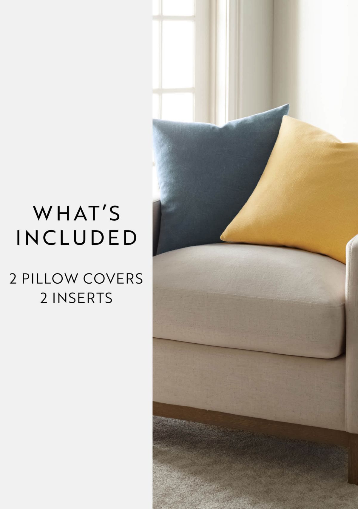 2-Pack Cotton Stonewash Solid Décor Throw Pillows