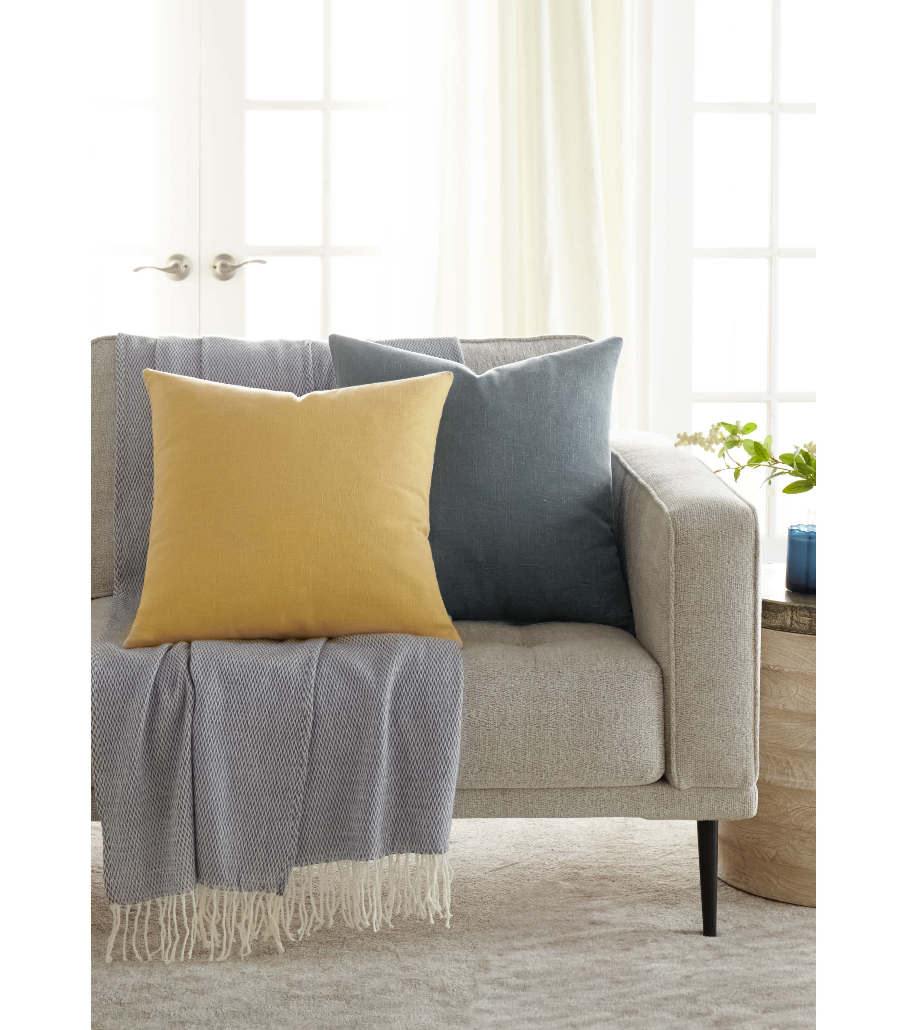 2-Pack Cotton Solid Décor Throw Pillows