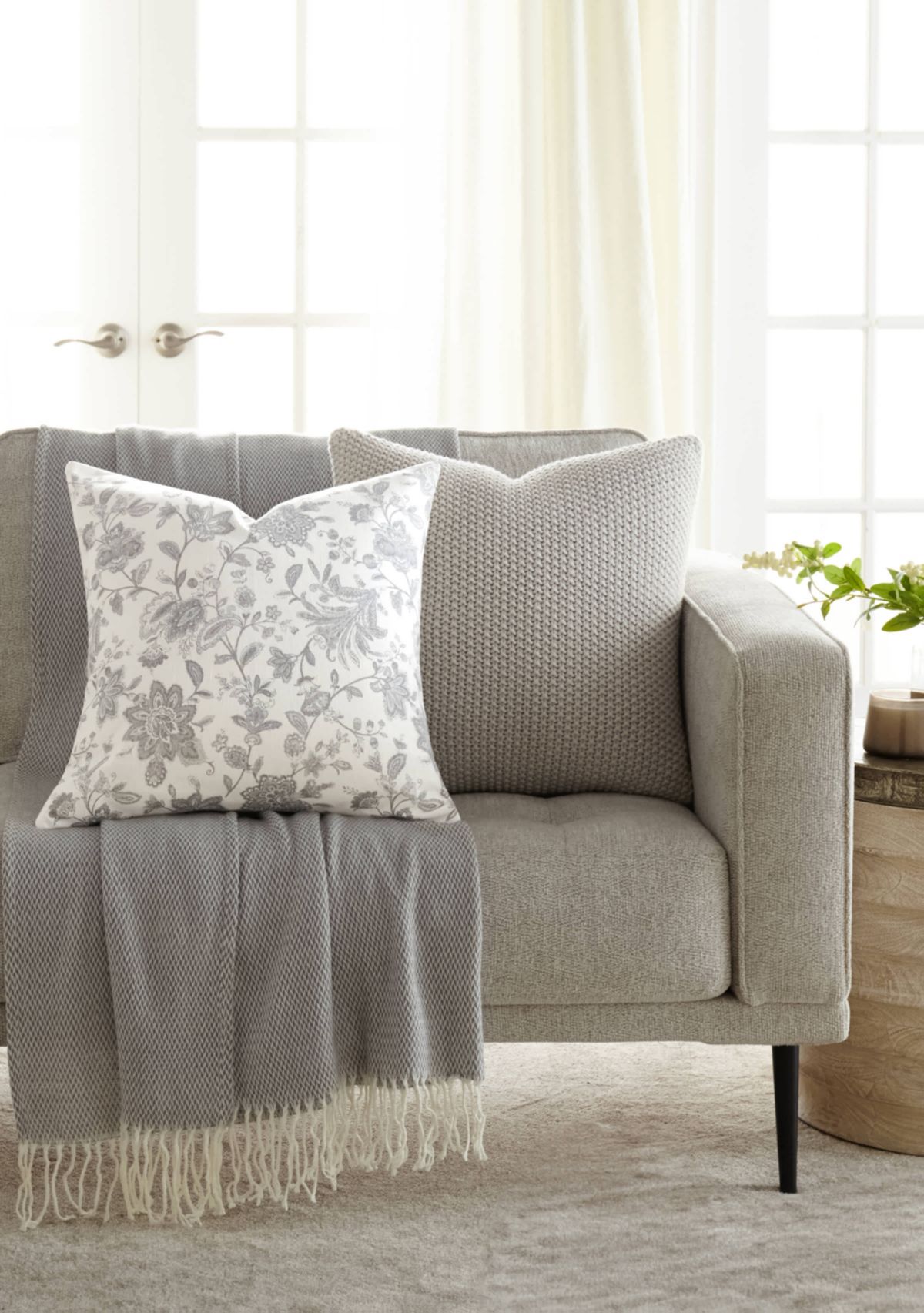 2-Pack Seed Stitch Knit Décor Throw Pillows