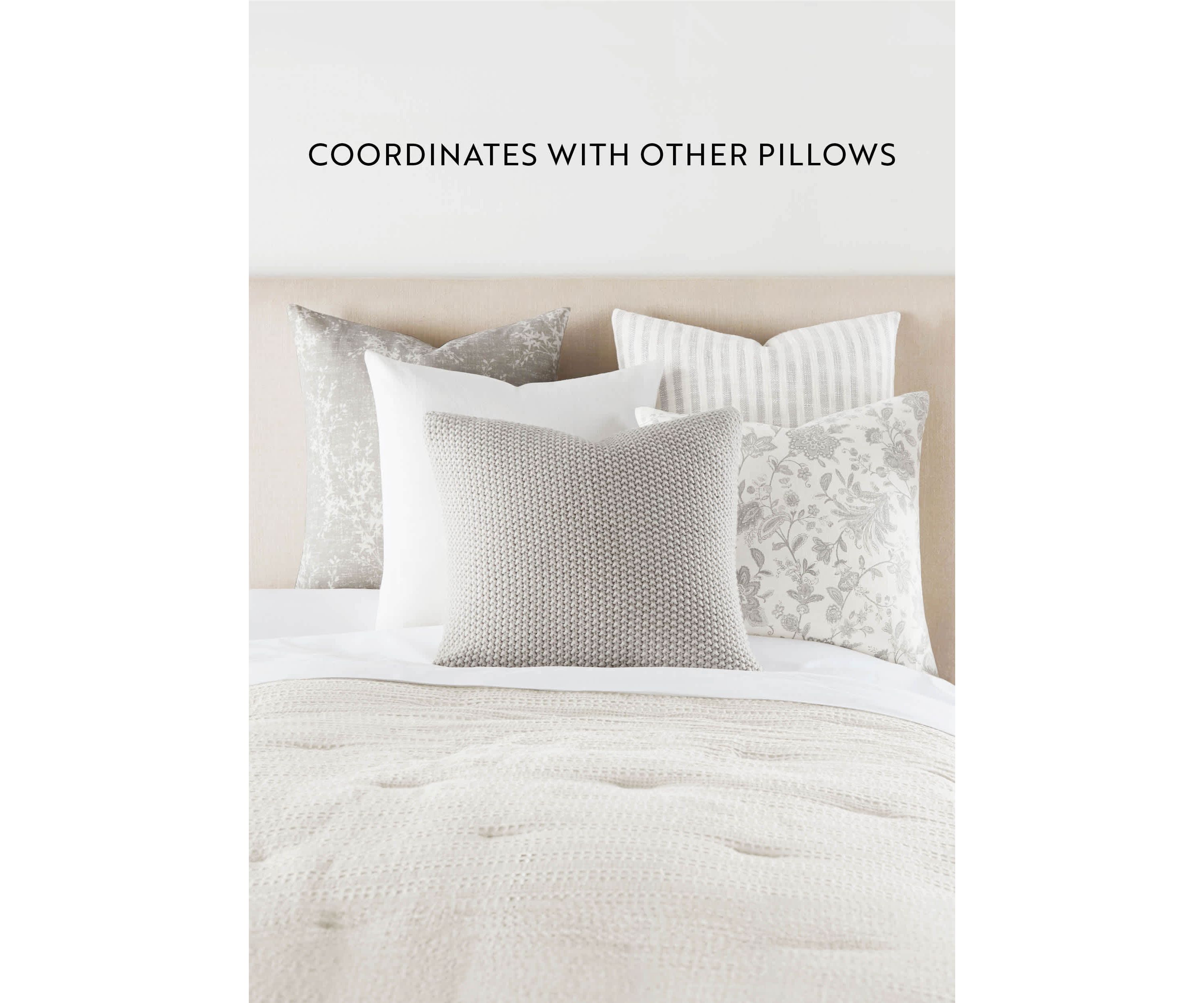 2-Pack Seed Stitch Knit Throw Pillows in Folk Leaves